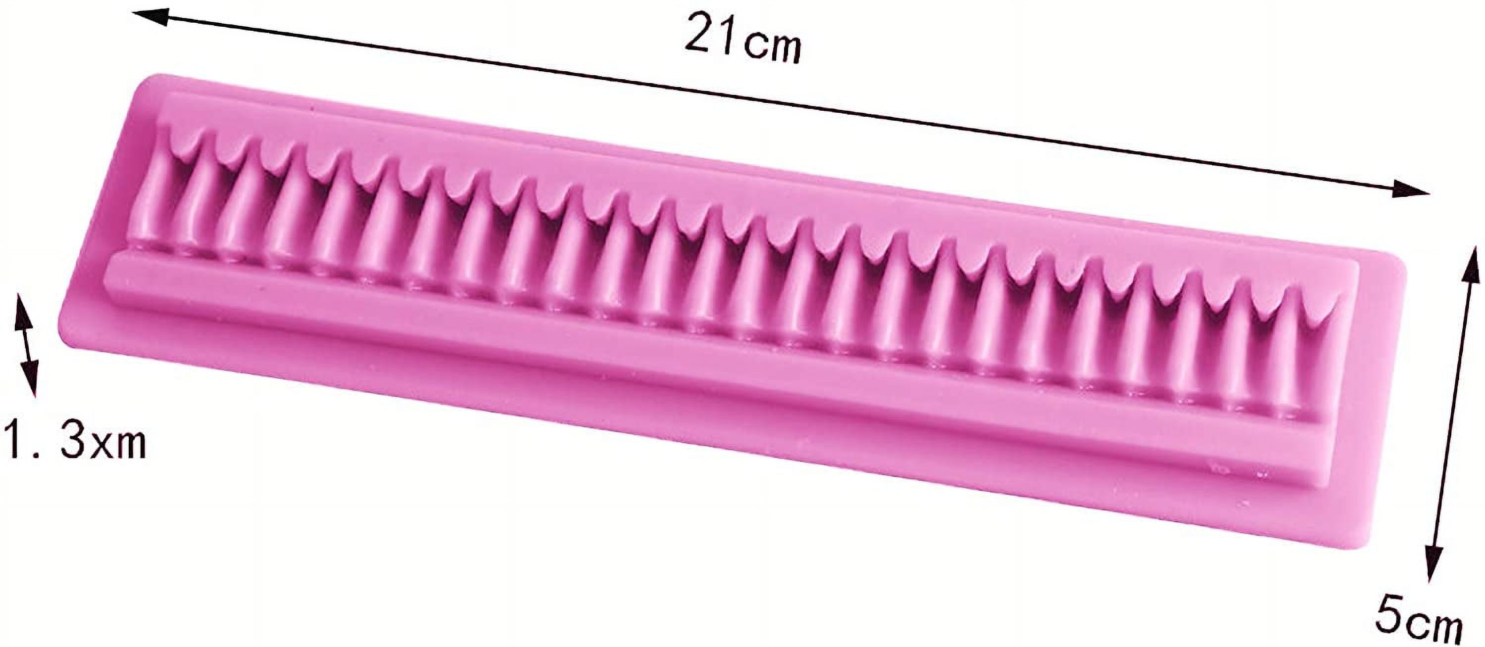 HengKe 2 Pieces Border Silicone Fondant Baking Cake Moldes,Pleated lace Waves Mold forCake Decorating,Sugarcraft,Chocolate, Cupcake Topper,Pastry,Polymer Clay, Wax Making Crafting Projects