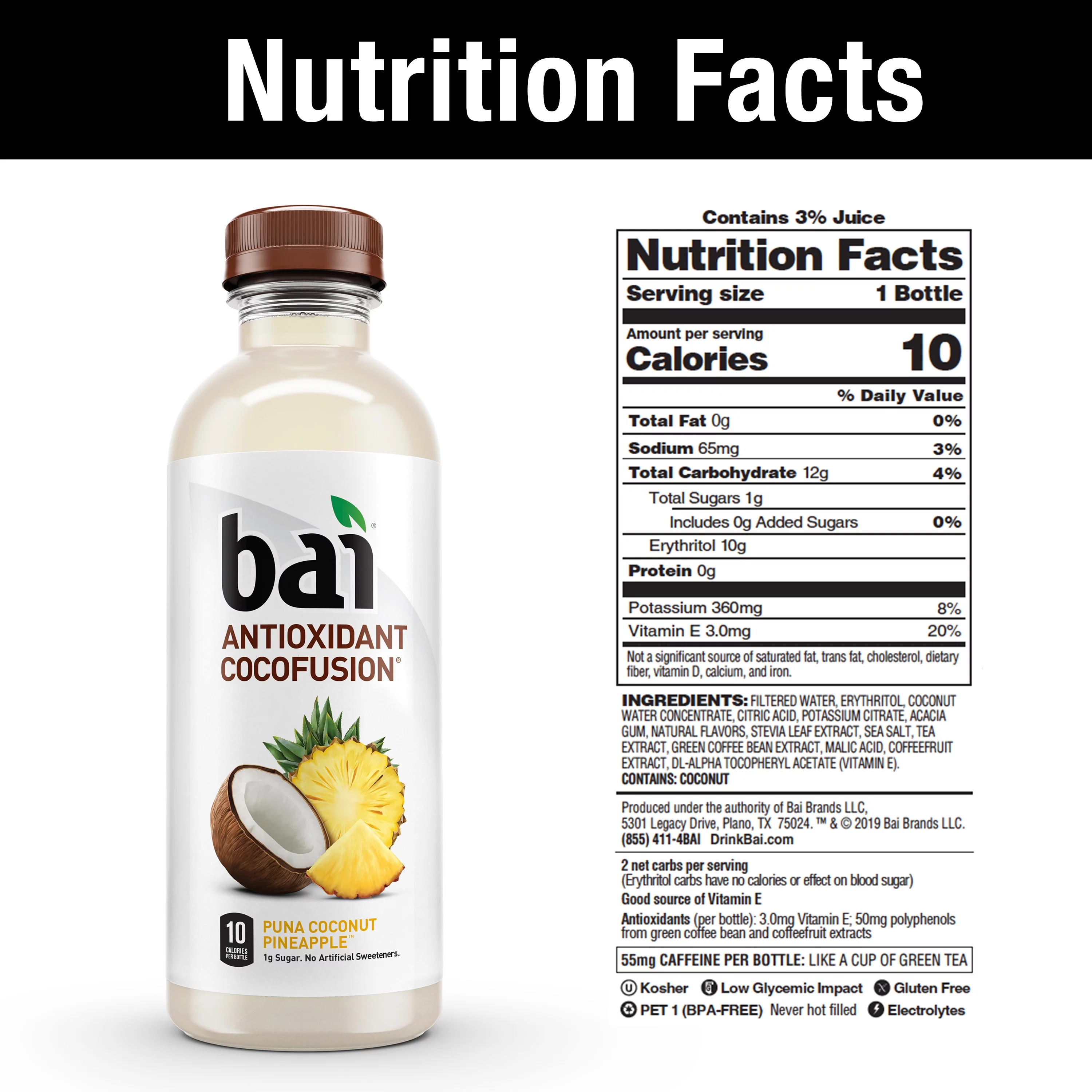 Bai Antioxidant Cocofusion 12 x 18 oz. - Variety Pack