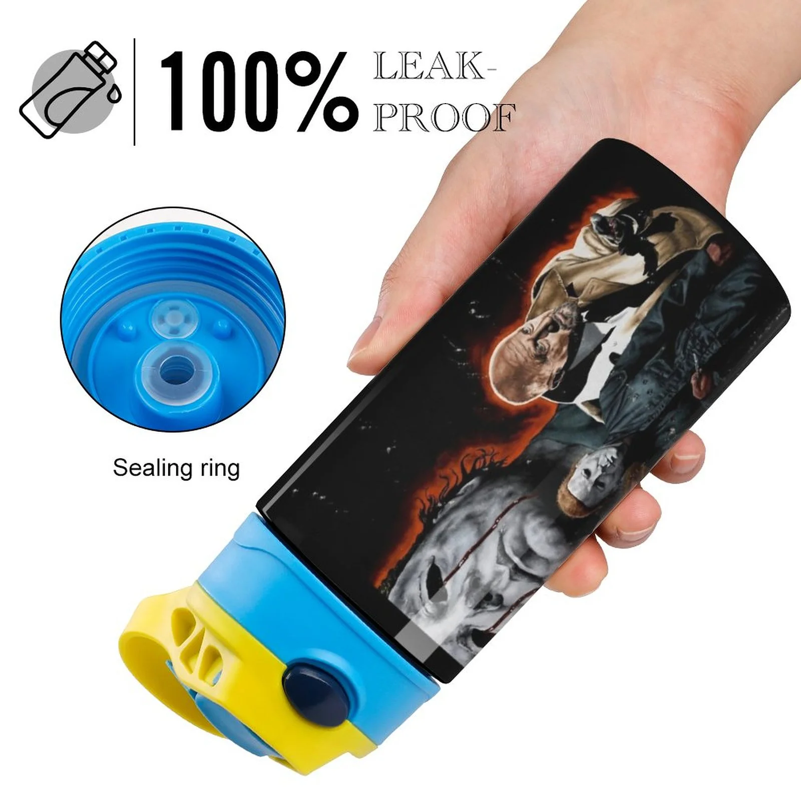 Michael Myers Characters Kid's Insulated Water Bottle With Straw Vacuum Stainless Steel Cup Leak-Proof Children Toddler Thermoses