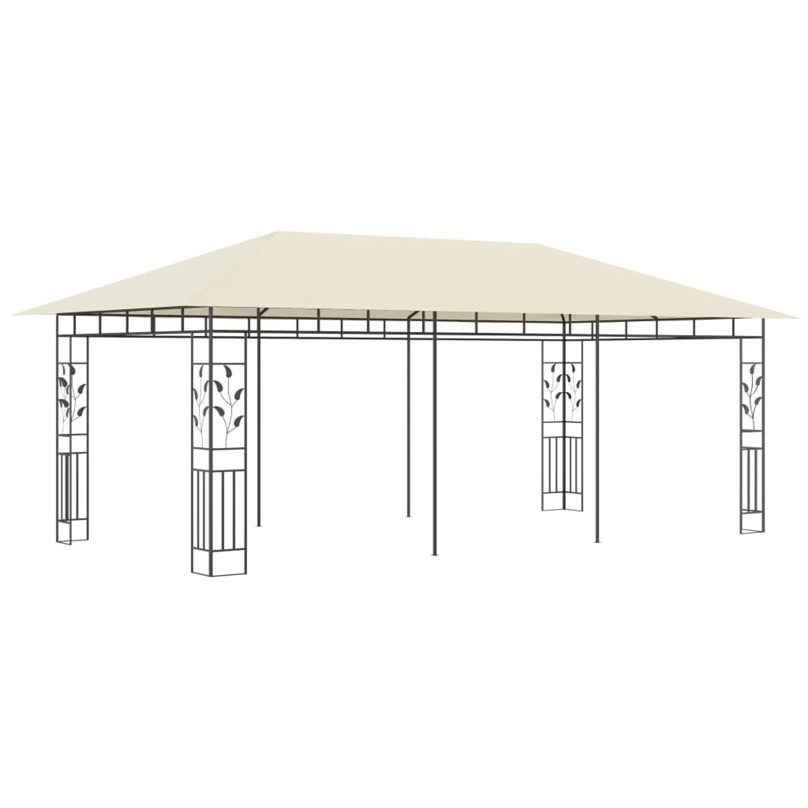 Anself Gazebo with Net Steel Frame Garden Canopy Tent Sun Shelter Cream for Patio, Party, Wedding, BBQ, Camping Trip, Festival Events 19.7ft x 9.8ft x 9ft (L x W x H)