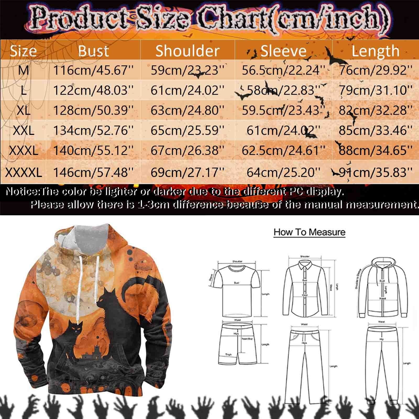 PMUYBHF Men's Sweatshirts Hoodies Graphic Male Autumn and Winter Festival Sweatshirt Long Sleeve Hooded Full Print Top Men's Sweater