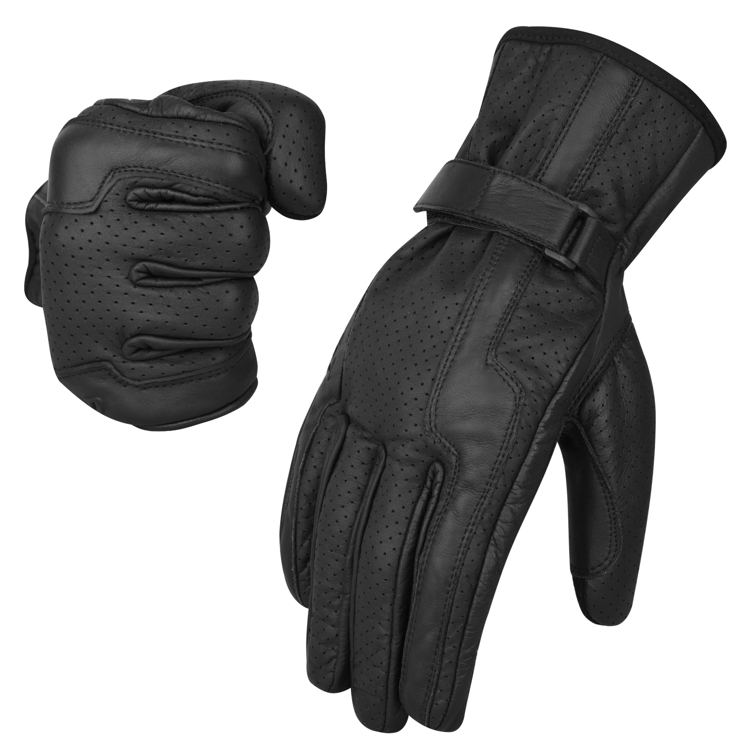 VELO Touch Screen Full Finger Motorcycles Gloves - Black