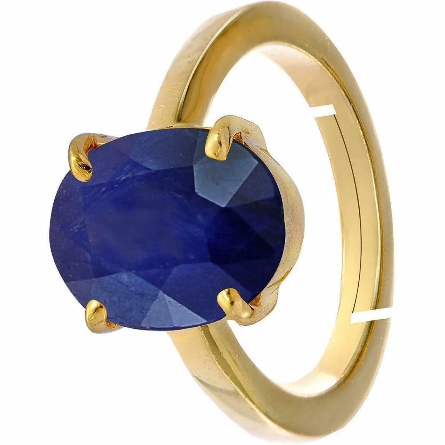 Natural Certified 7 Carat Blue Sapphire Handmade 14k Gold Plated Gift Ring  US7