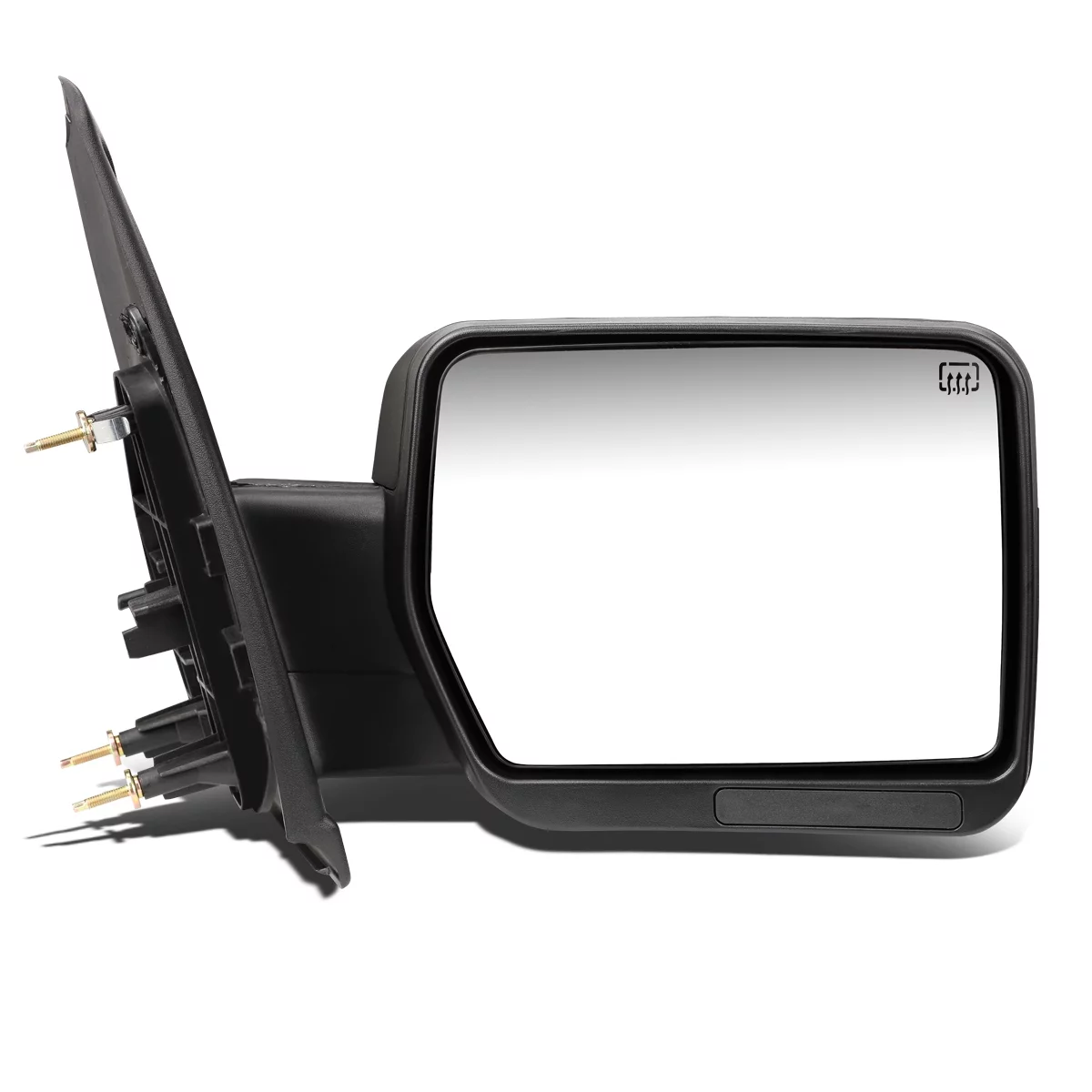 DNA Motoring TWM-019-T111-BK-R For 2004 to 2014 F150 Black Powered Heated Signal Glass + Manual Folding Side Towing Mirror (Right / Passenger)