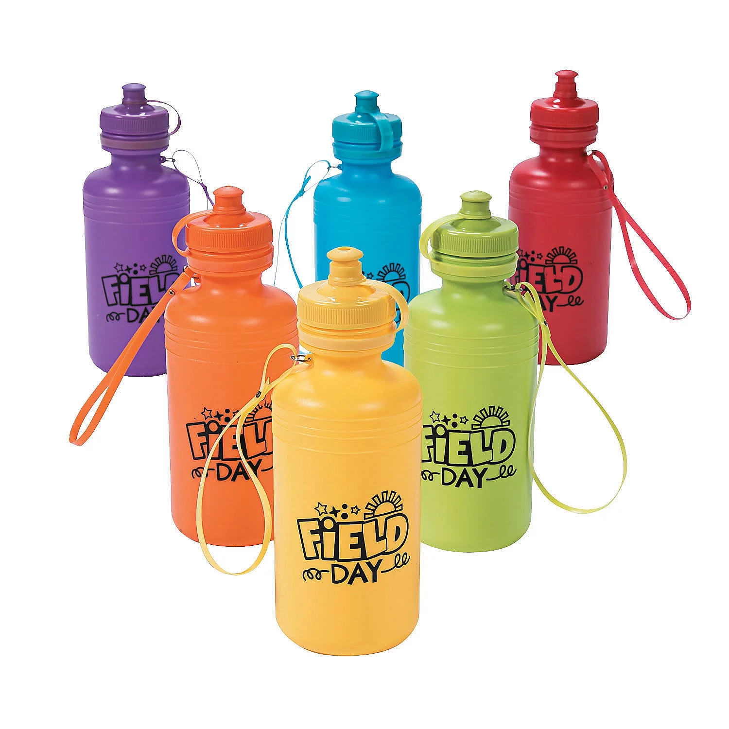 Field Day Water Bottles - Party Supplies - 12 Pieces