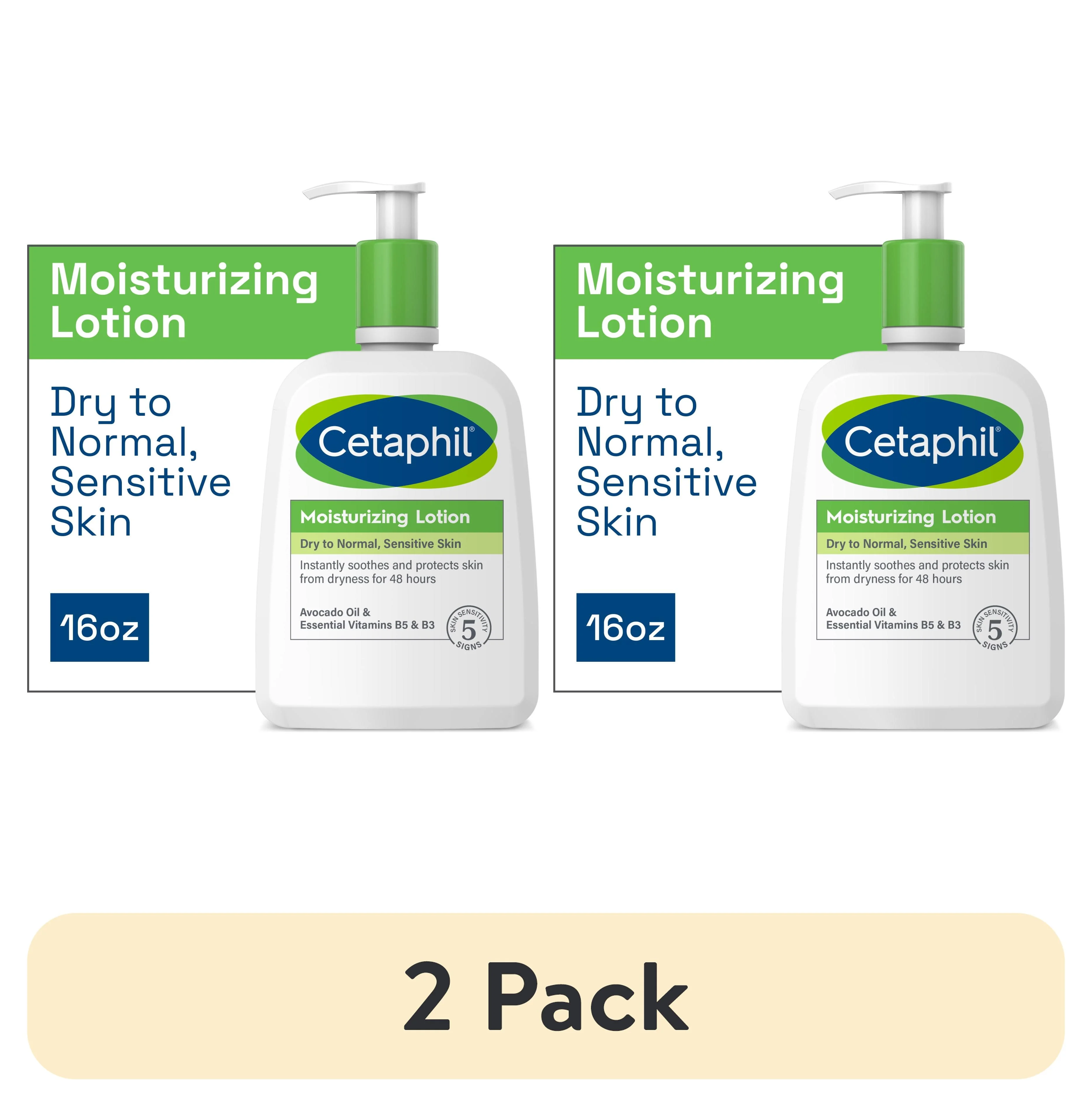 (2 pack) Cetaphil Hydrating Moisturizing Lotion for All Skin Types, Sensitive Skin, 16 oz