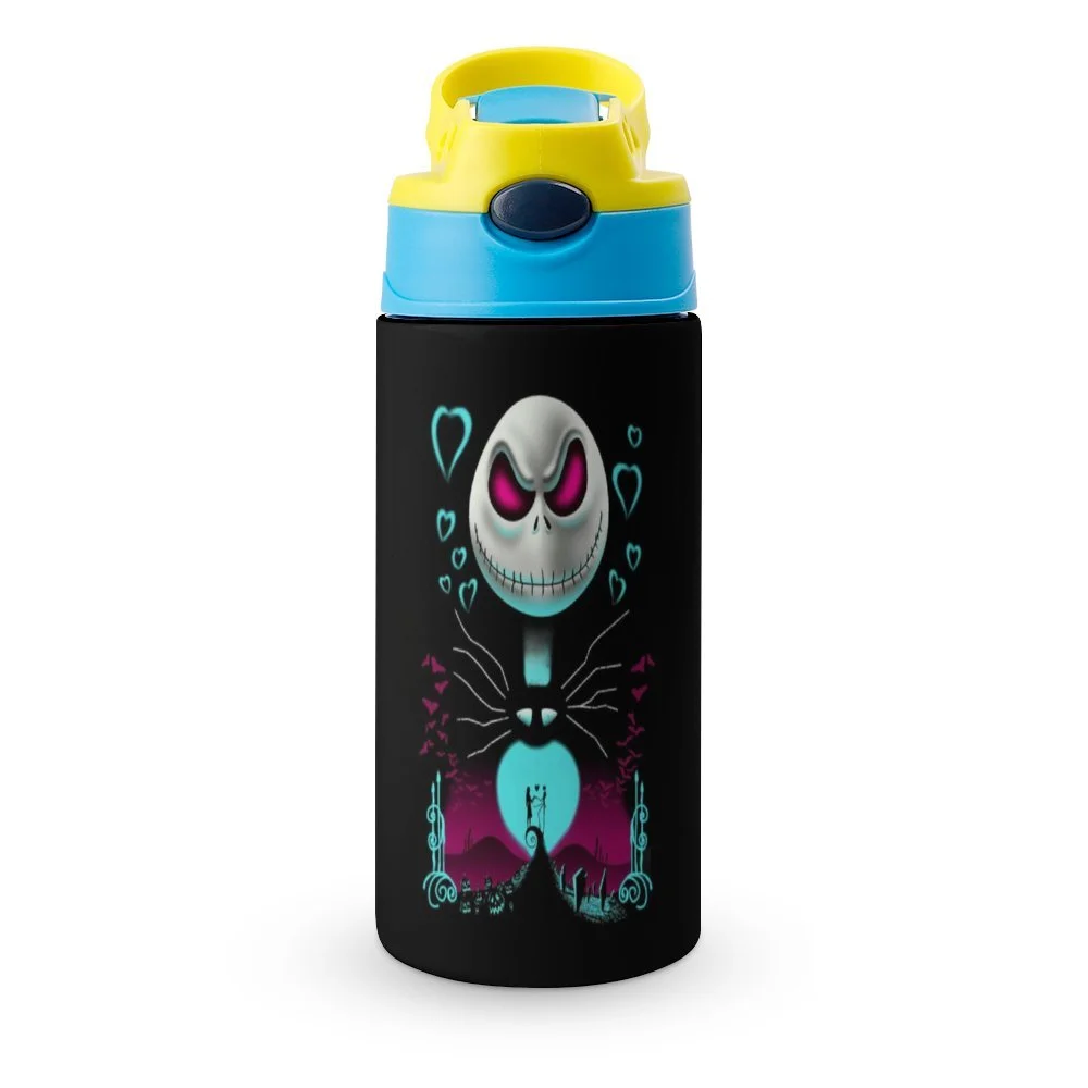 The Nightmare Before Christmas Kid's Insulated Water Bottle With Straw Vacuum Stainless Steel Cup Leak-Proof Children Toddler Thermoses