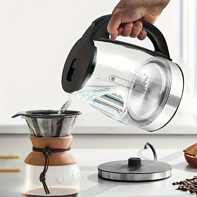 1pc, Stainless Steel Electric Tea Kettle - 2L/1100W, Wide Opening, Automatic Shut Off - BPA-Free