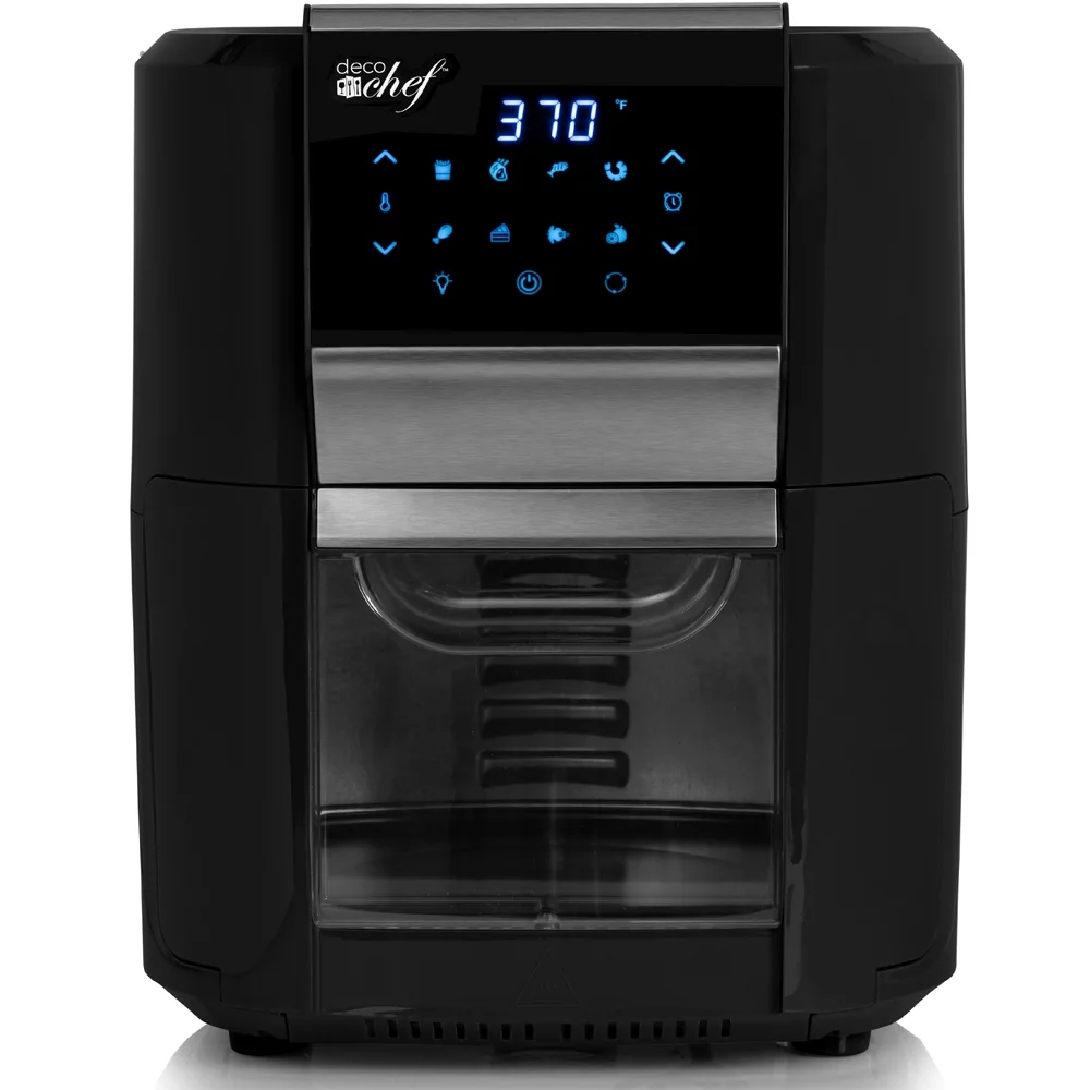 Deco Chef AIRD12BLK 12.7QT Digital Air Fryer Oven, with 3 Racks, Rotisserie, 8 Meal Presets Black Bundle with 1 Year Extended Protection Plan