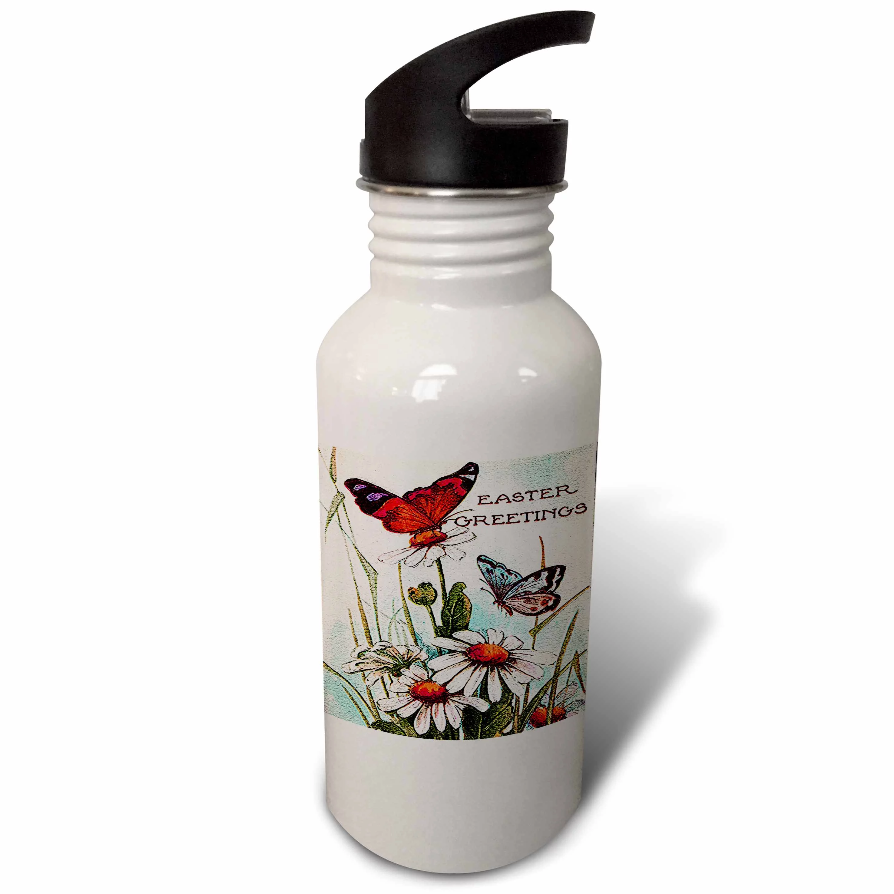 Flowers and Butterflies 21 oz Sports Water Bottle wb-42964-1