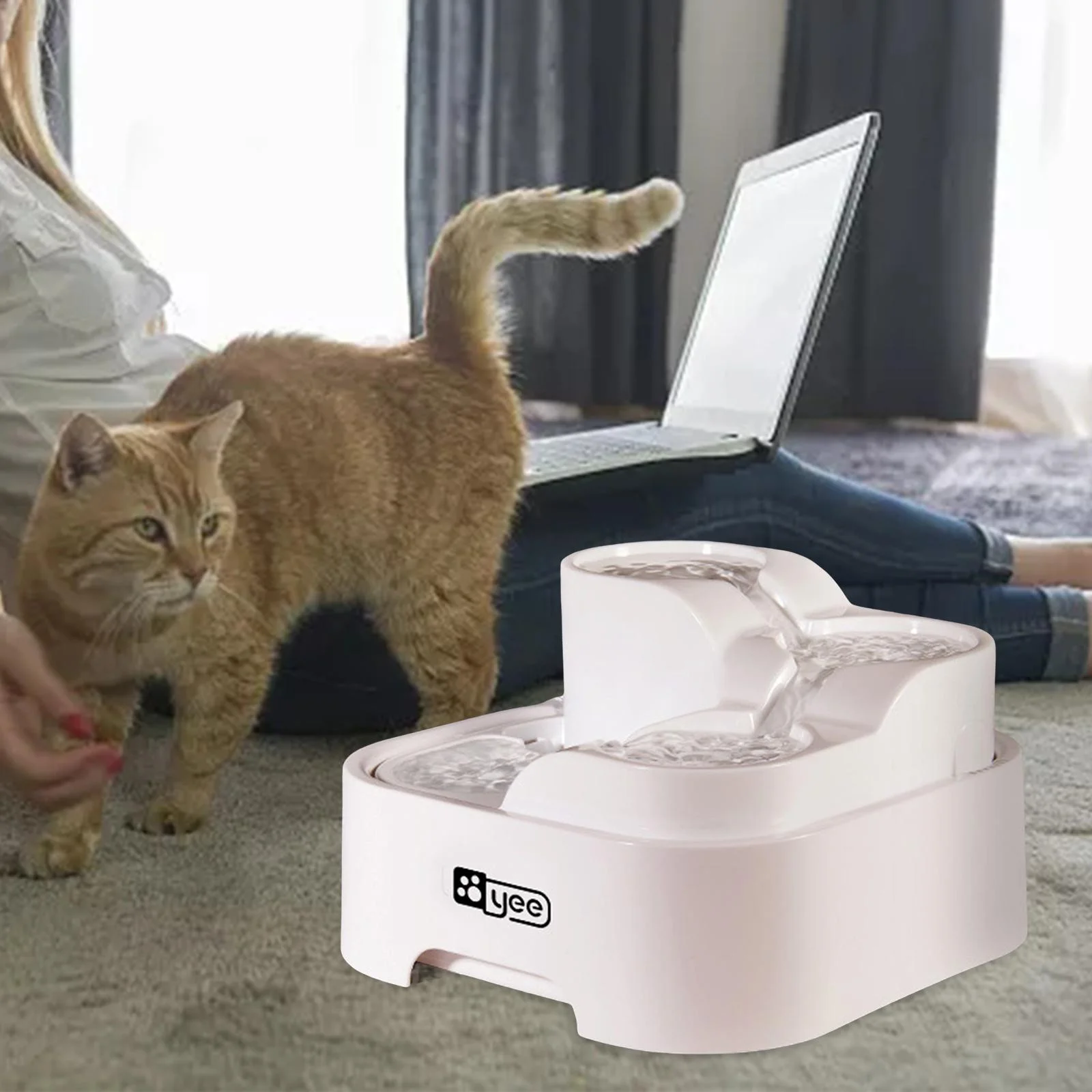 2L Cat Water Fountain Water Dispenser Silent USB Waterer Portable Drinking Water Fountain for Puppy Dog Accessories
