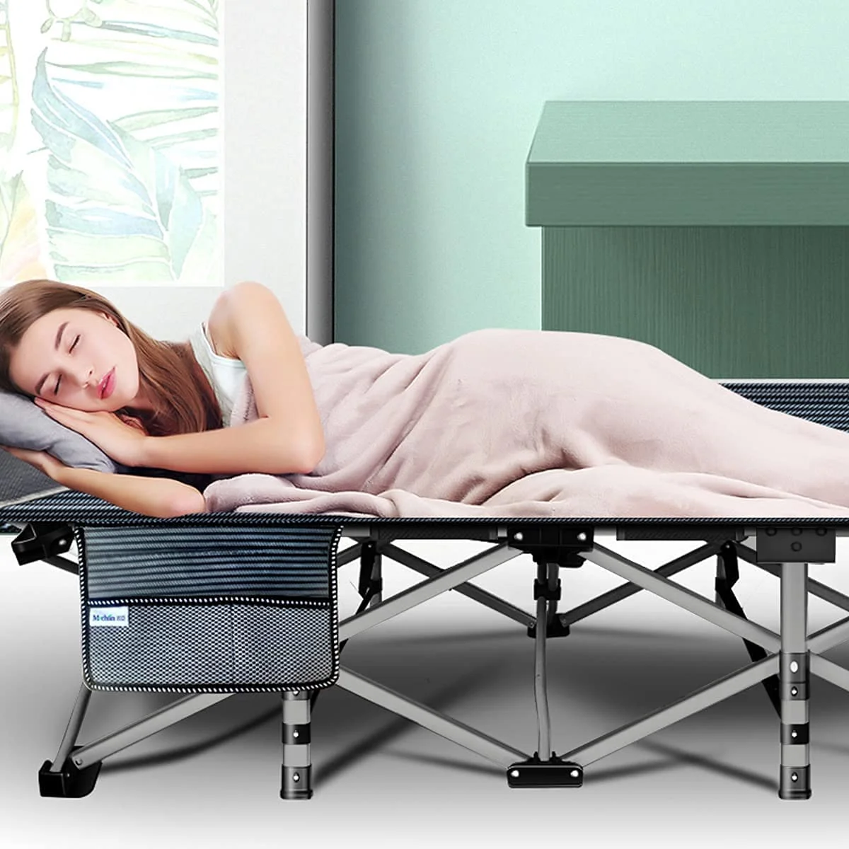 FICISOG Adults  Folding Camping Cots Strong Heavy Duty Wide Sleeping Cots with Carry Bag & Mattress