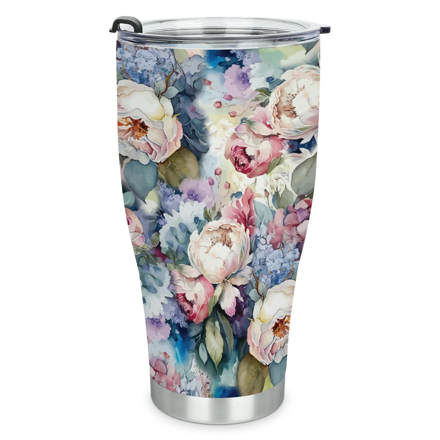 Hidove Stainless Steel Tumbler, Colorful Abstract Flowers Bouquet 30oz Leak Proof & Stainless Steel Bottle for Hot & Cold Drinks - Coffee Travel Mug, Water Metal Canteen, Thermal Cup