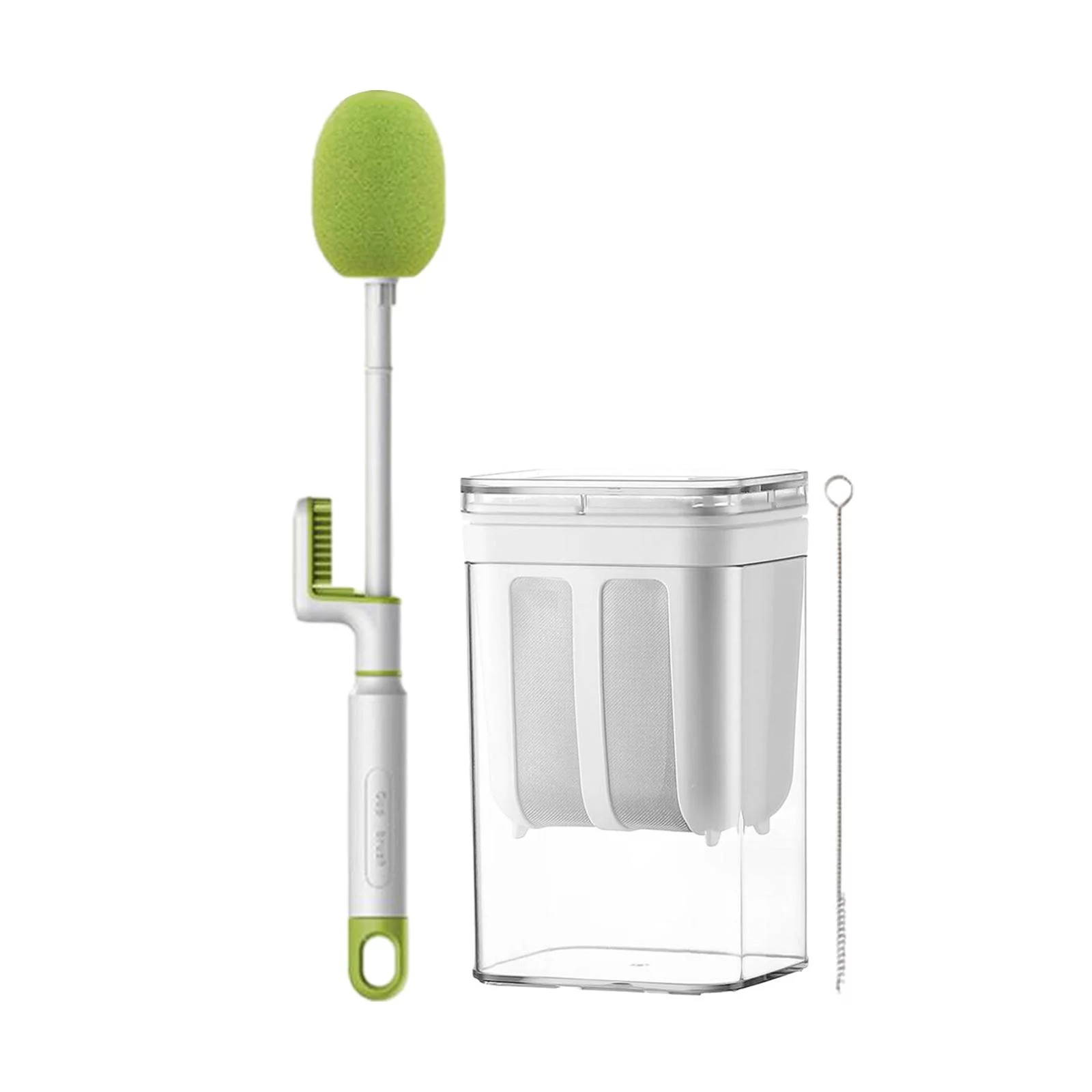 Food Strainer Greek Yogurt Strainer, Reusable Homemade DIY 1100ml Kitchen Tools Tea Filter with Stainless Steel Mesh Juice Filter for Picnic Green