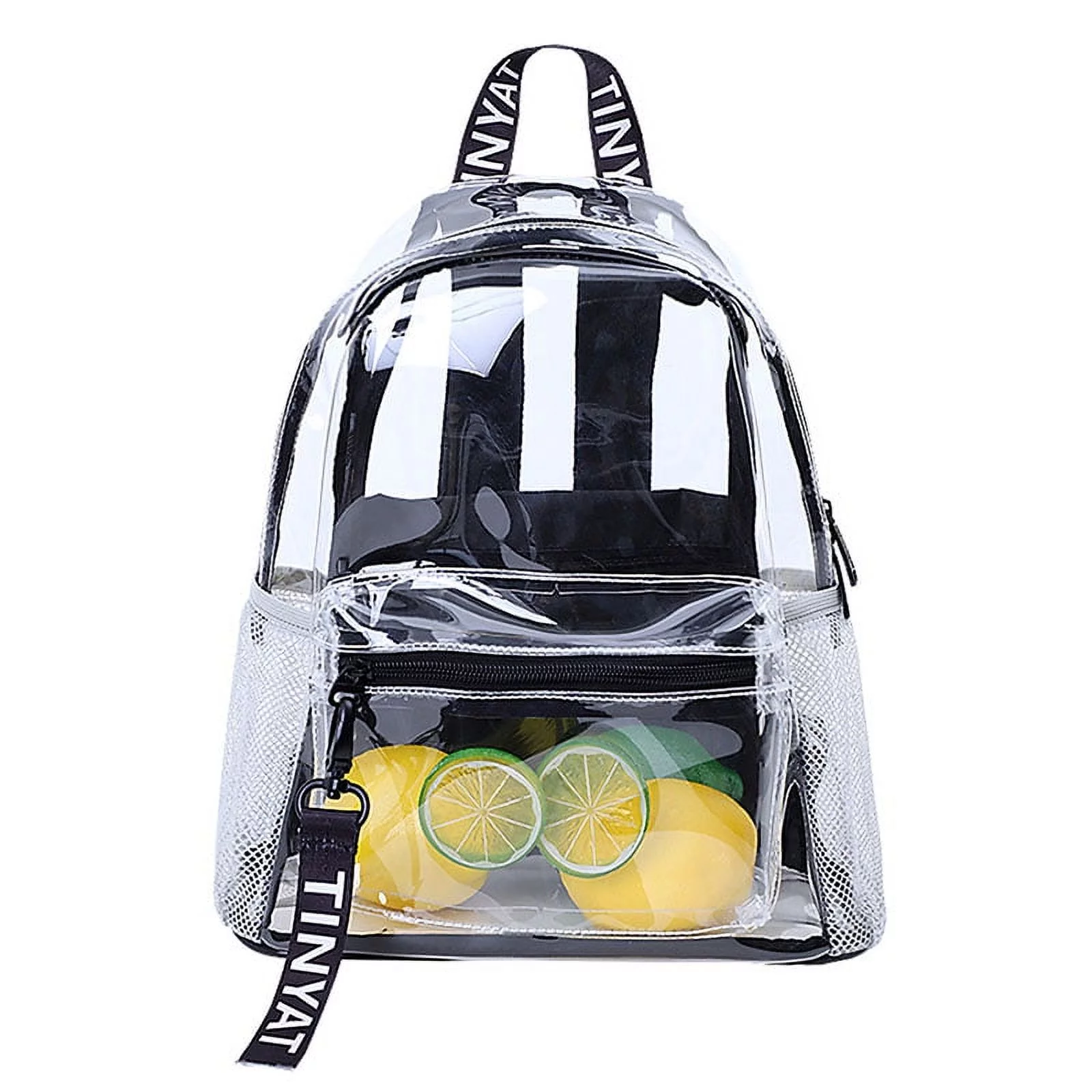 Tinyat Clear Backpack Women Heavy Duty Transparent Bag PVC See Through Backpack for Student School Workplace Travel