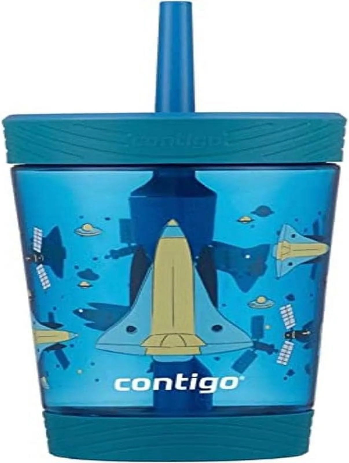 Contigo Kids Spill-Proof 14oz Tumbler with Straw and BPA-Free Plastic, Fits Most Cup Holders and Dishwasher Safe, Gummy Spaceship