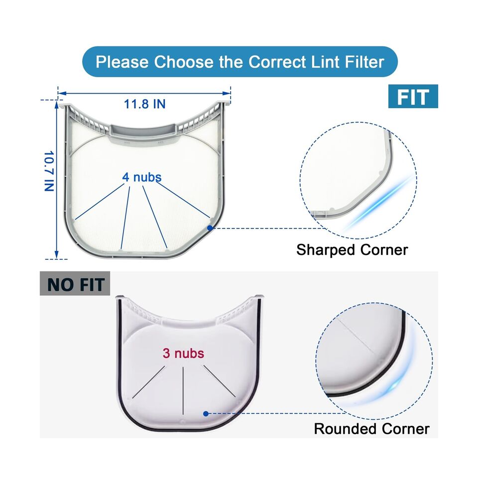 Dryer Lint Filter Upgraded Mesh Screen for LG ADQ566564 and Ken-m... ADQ56656401