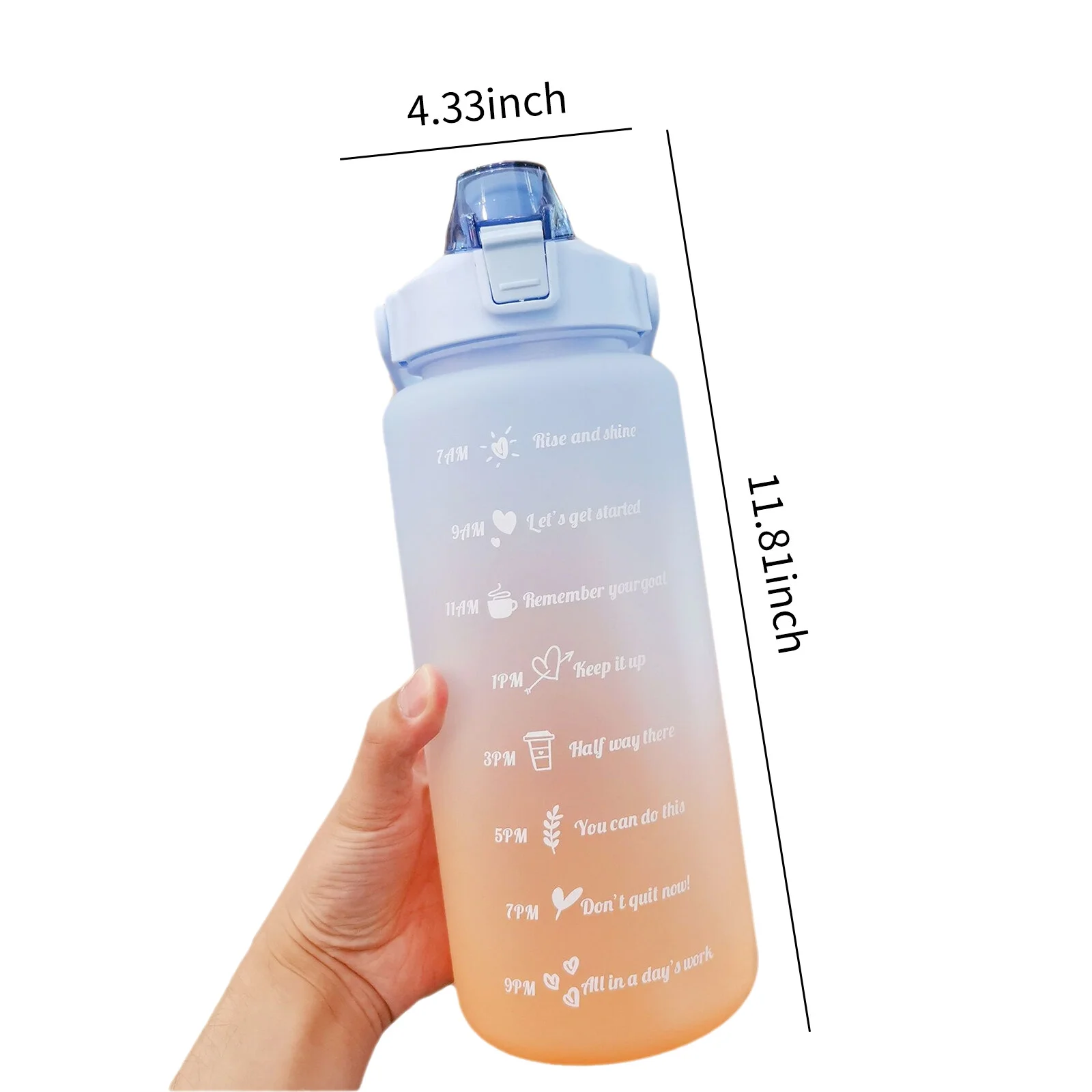 Dazzduo Kettle, Leakproof Gym Capacity 2 L Water Bottle XIXIAN Outdoor WUYUZI for with Large 2 Hiking Fitness Reusable 2 2 GLFA Jug Handle Marker Straw Sports BUZHI Travel 2 ty JOYID