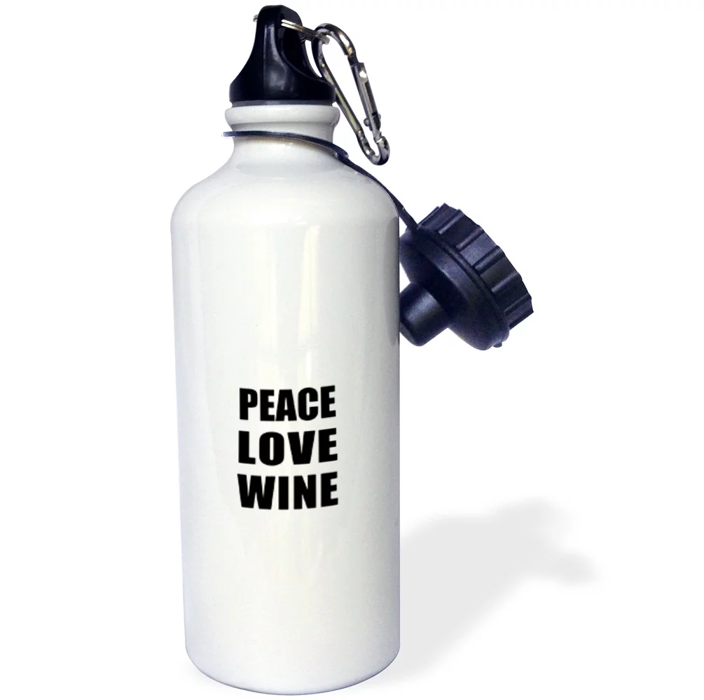 Peace Love and Wine - Things that make me happy - funny humorous gift 21 oz Sports Water Bottle wb-184918-1