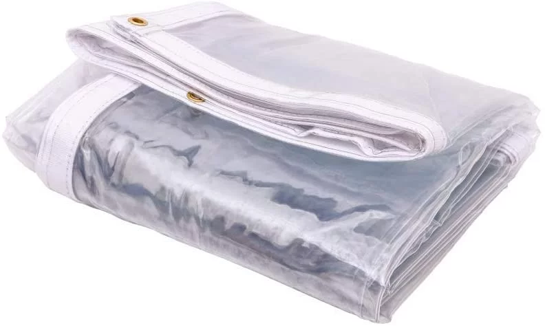 Tarps Now Fire Retardant Vinyl Tarps, 20Mil Waterproof Clear Tarp Cover - 6' x 12'