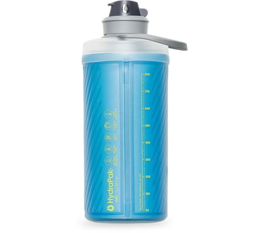 HydraPak Flux Water Bottle, Tahoe Blue, 1L/32oz,