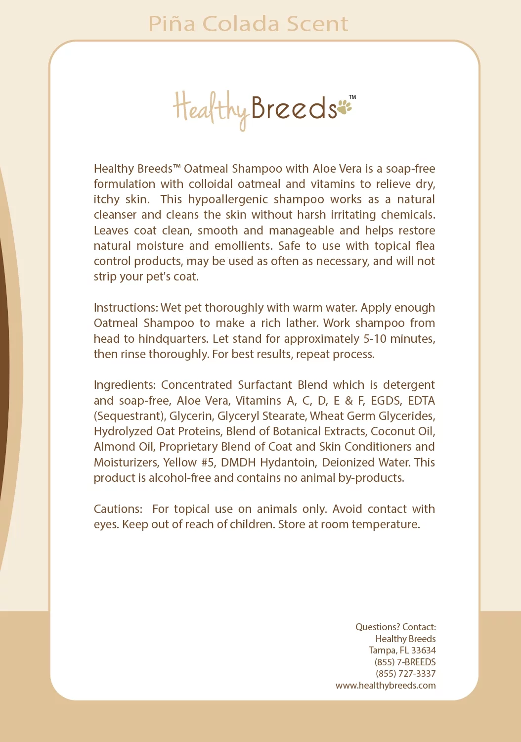 Healthy Breeds Brittany Oatmeal Dog Shampoo with Aloe 16 oz