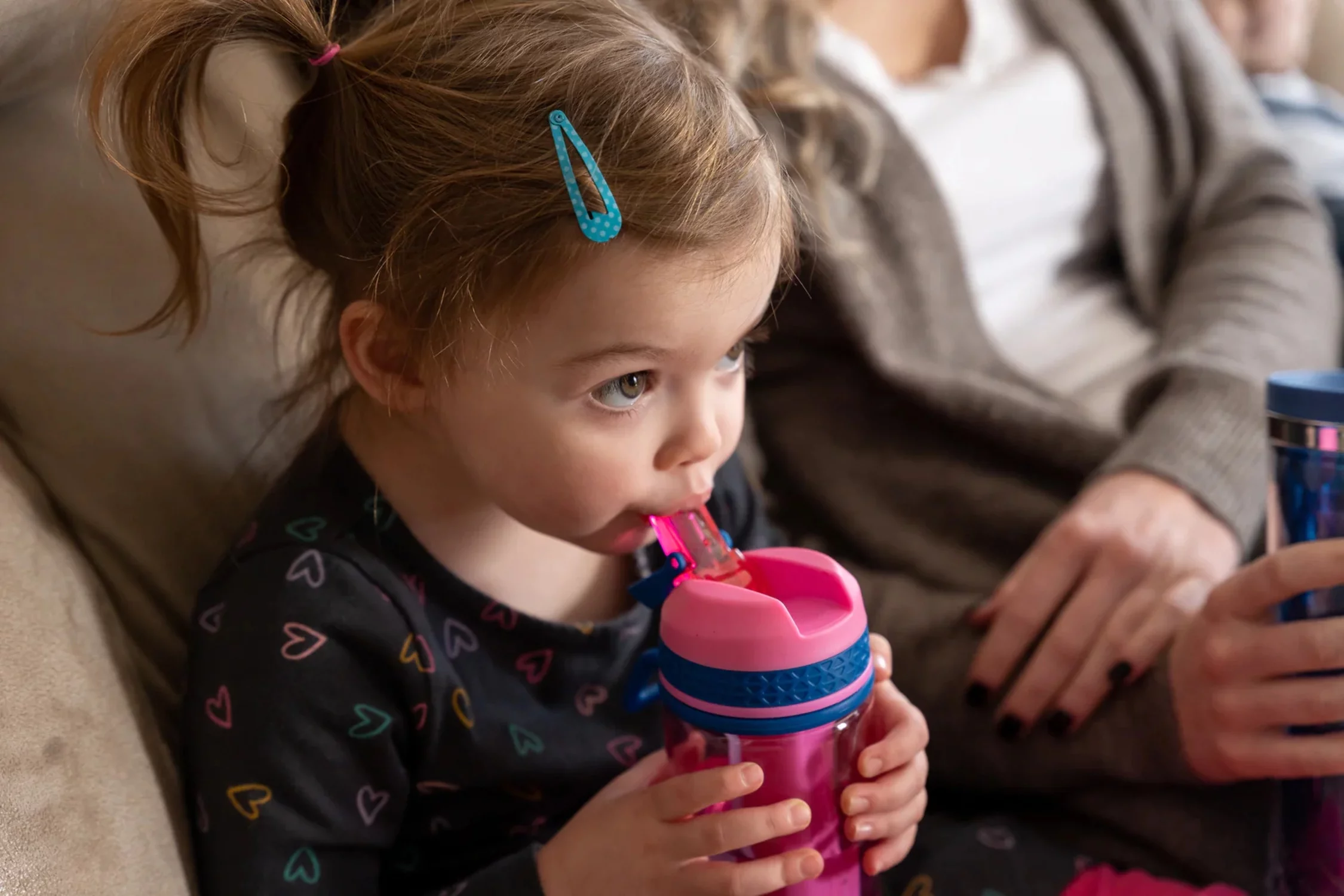 Cool Gear 4-Pack 18 oz Tritan Shatter Resistant Leakproof Water Bottle, Textured Silicone Band with Sipper Lid