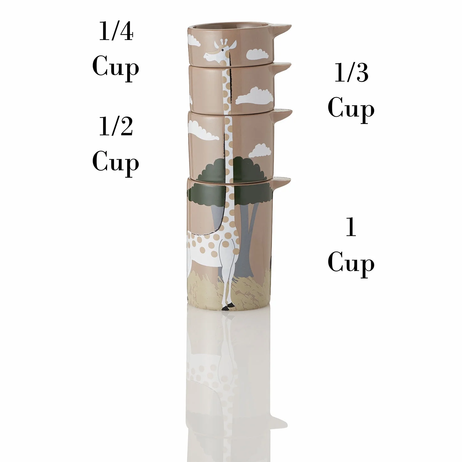 What on Earth Nesting Measuring Cups Set Ceramic Measuring Cups Set of 4 Giraffe Measuring Cups, Cute Kitchen Gadgets