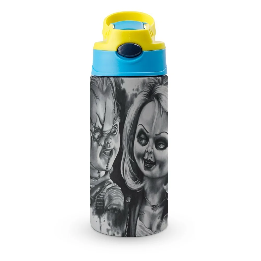 Bride Of Chucky Kid's Insulated Water Bottle With Straw Vacuum Stainless Steel Cup Leak-Proof Children Toddler Thermoses