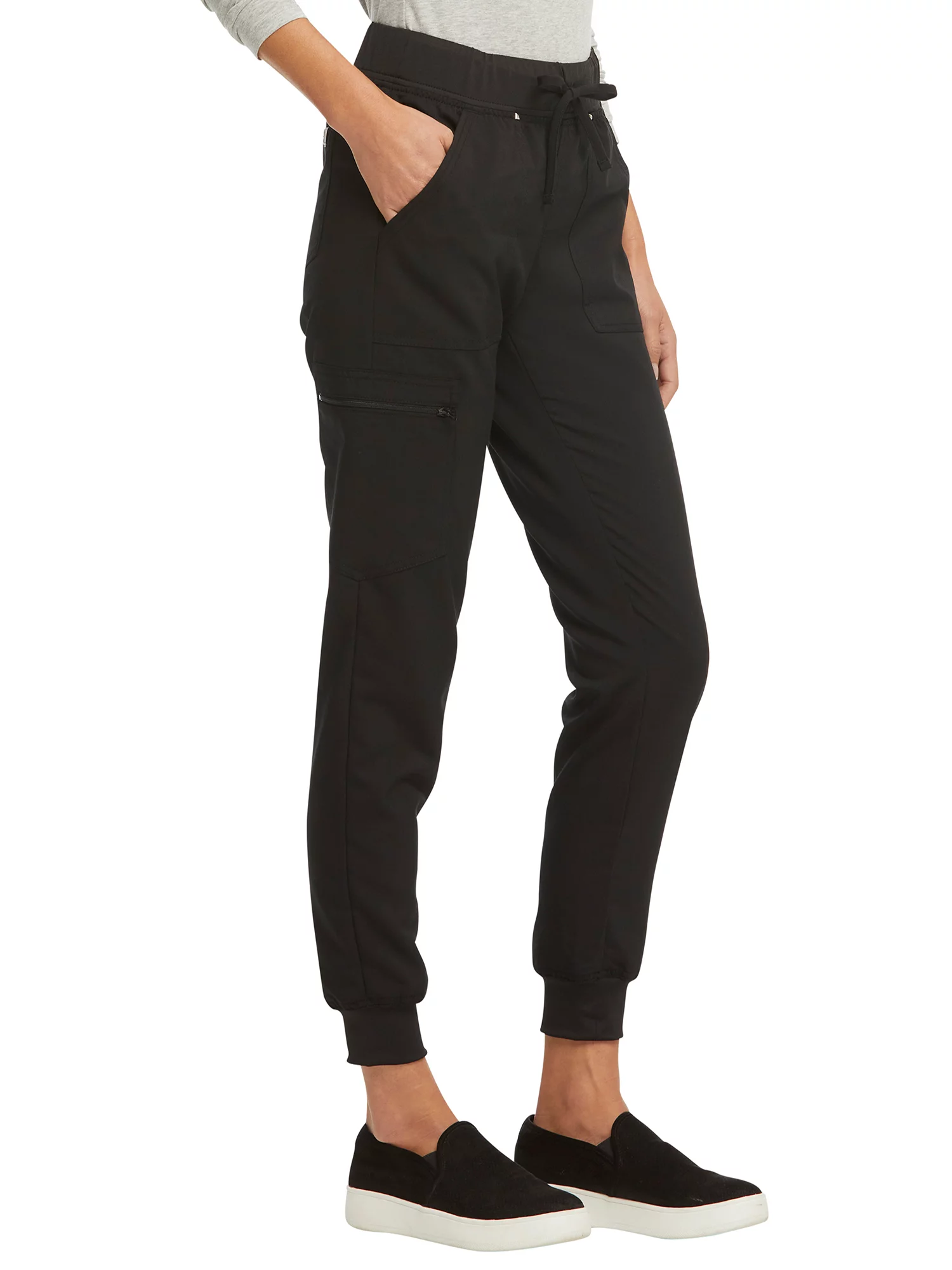 Scrubstar Women's Ultimate Stretch Twill Yoga Drawstring Cargo Jogger Scrub Pant Petite WM12B104AP