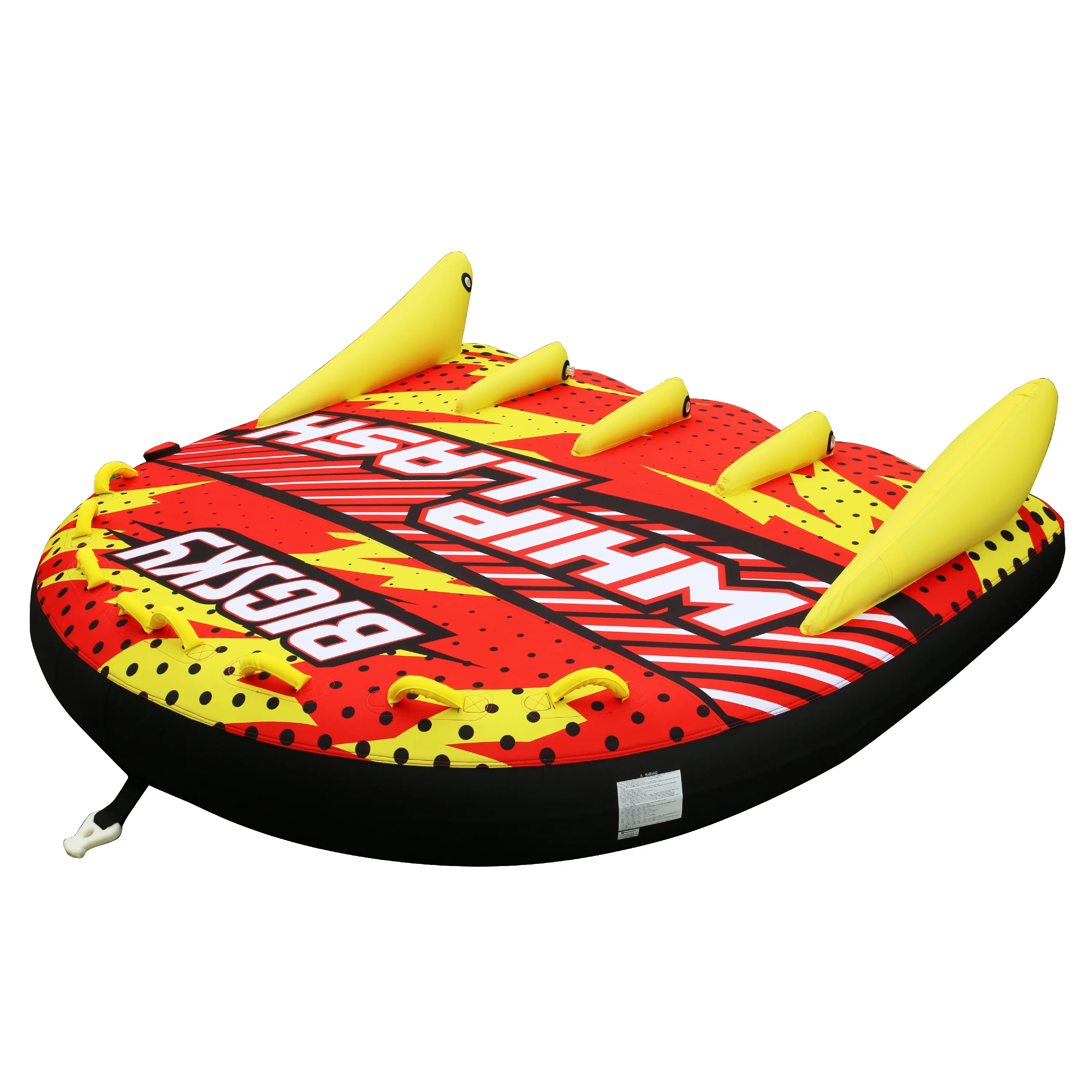 Big Sky Whiplash Inflatable Waterskiing Towable Tube with 4 Seats