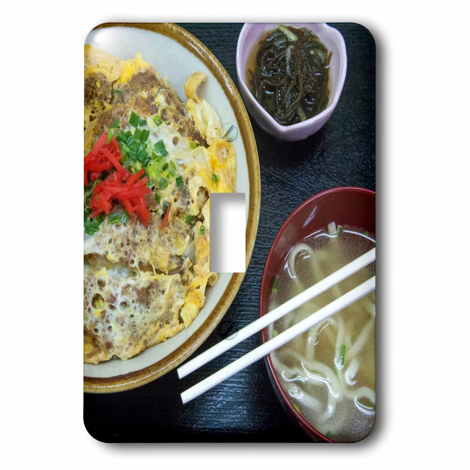 3dRose Classic pork over rice bowl with noodle soup served in Japan. - Single Toggle Switch
