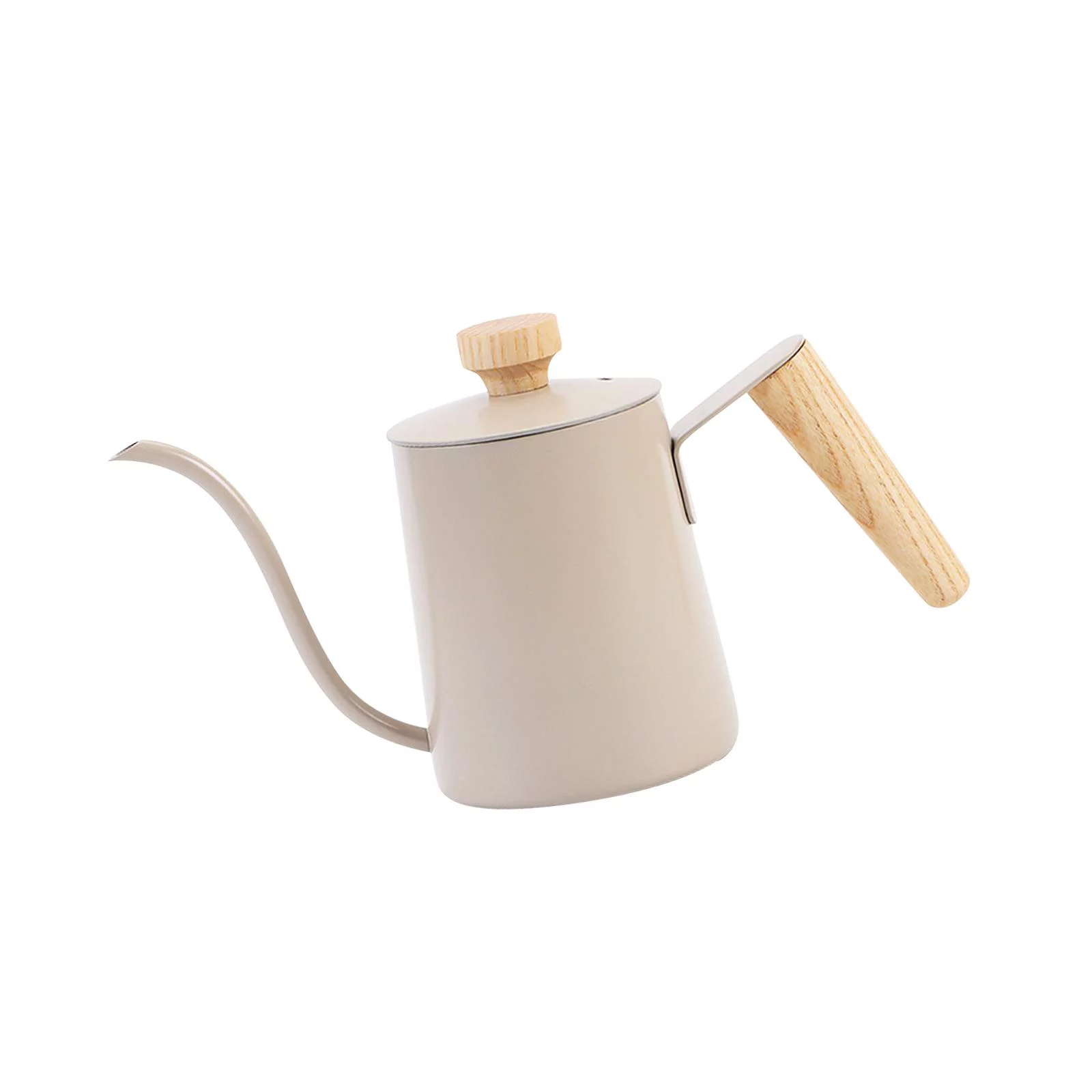 Drip Coffee Kettle Pour over Kettle 350ml Anti Hot Wooden Handle Coffee Tea Pot Gooseneck Kettle for Office Coffee Shop Camping Home Kitchen gray