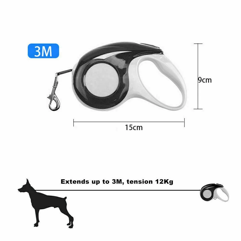 3/5M Automatic Retractable Walking Running Leads Dog Leashes Dogs Pet Products