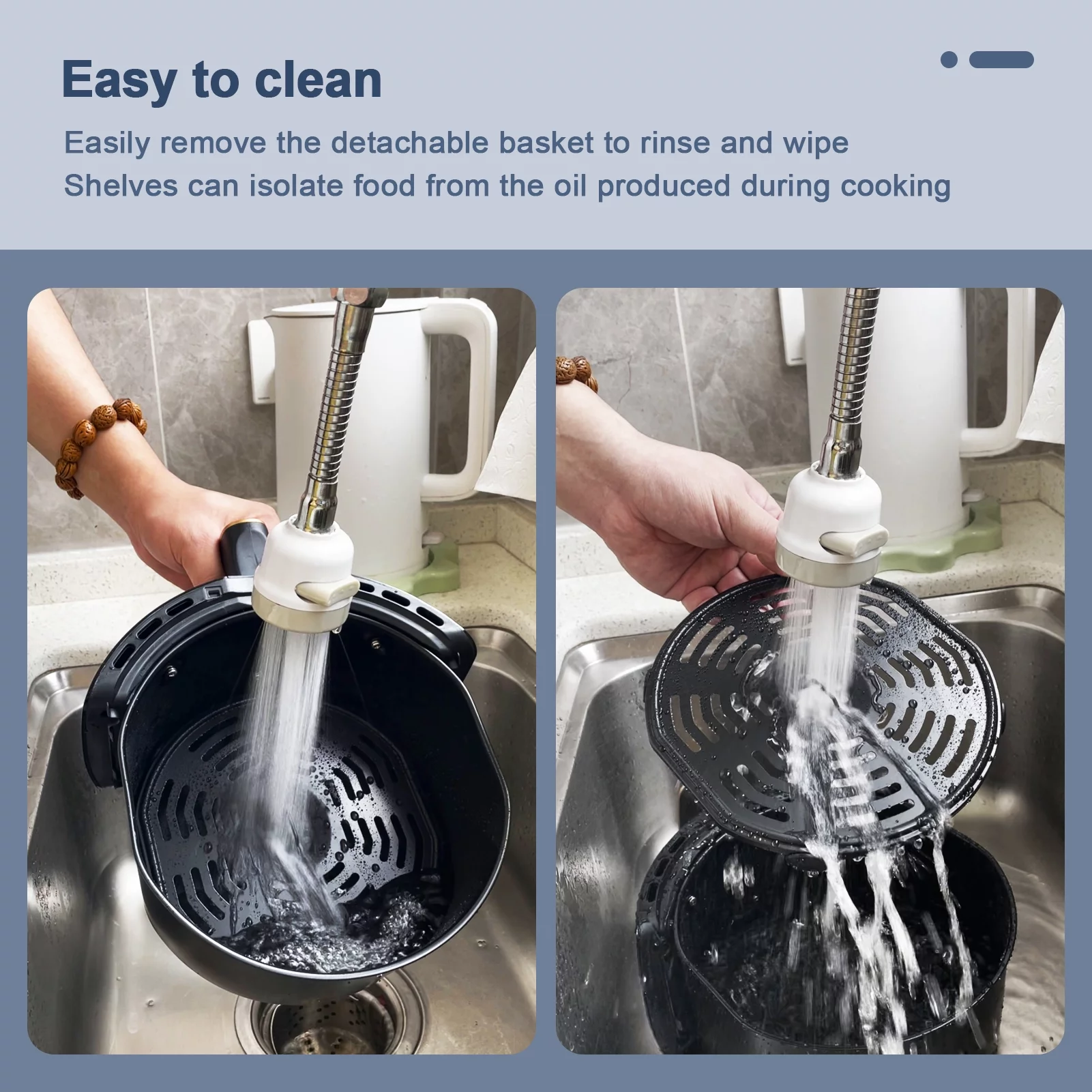 Family Air Fryer , 3.6 Quart 1300-Watt Electric Hot Air Fryers Oven Oil Free Nonstick Cooker w/Nonstick Coated Basket for Frying, Roasting, Grilling, Baking . ETL/UL Certified