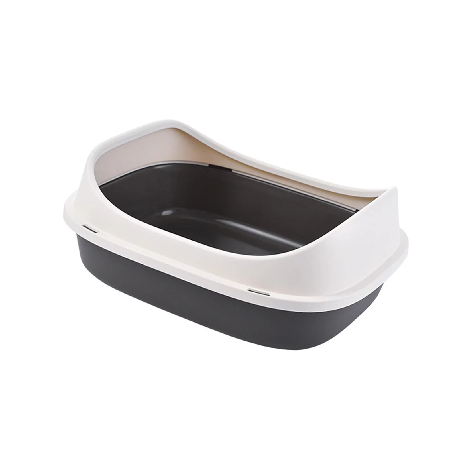 Litter Top Cat Litter Box ,Open Air Deep Loo Easy to Clean ,Sturdy Anti Potty Toilet Kitten Litter Tray for Small Animals L