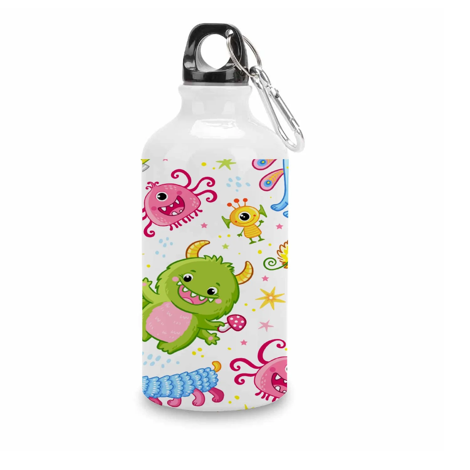 GZHJMY Sports Water Bottles, Cute Funny Cartoon Alien Large Capacity Aluminium Portable Leakproof Lightweight Drink Bottles for Fitness and Outdoor Enthusiasts
