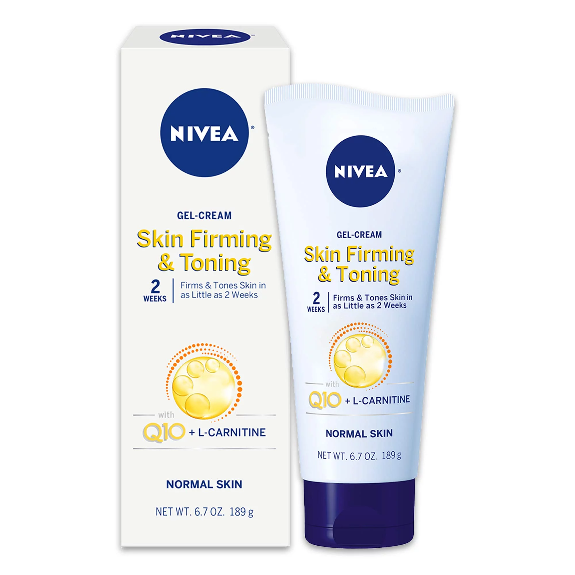 Nivea Skin Firming & Toning Body Gel-Cream - With Q10 For Normal Skin - 6.7 Oz. Tube