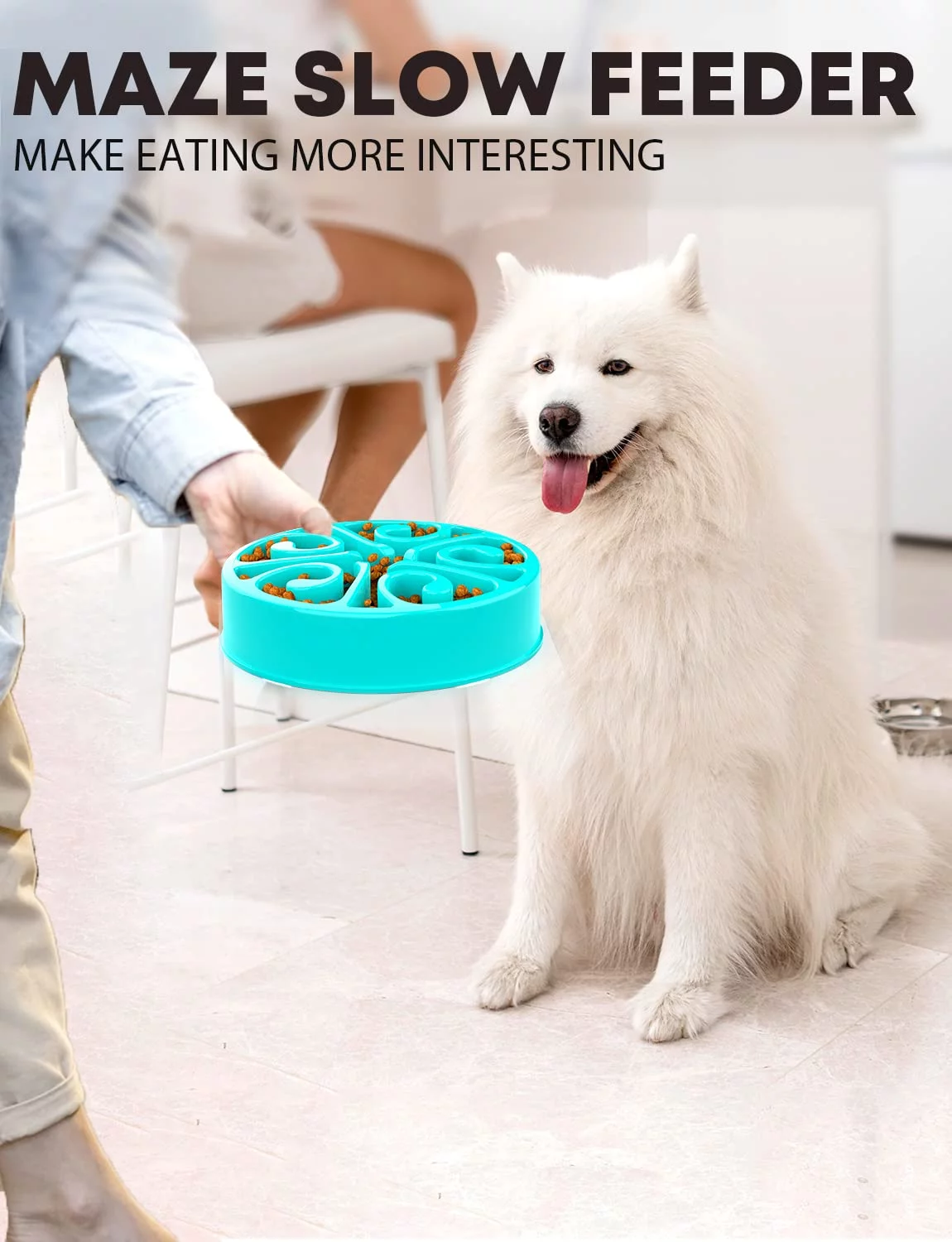 FOAUUH Slow Feeder Dog Bowls, Dog Slow Feeder Bowl, Puzzle Dog Food Bowl, Maze Dog Food Bowl, Slow Feeder Dog Bowls Large Breed, Medium Breed, Small Breed, Slow Eating Bowl, Puppy Bowl