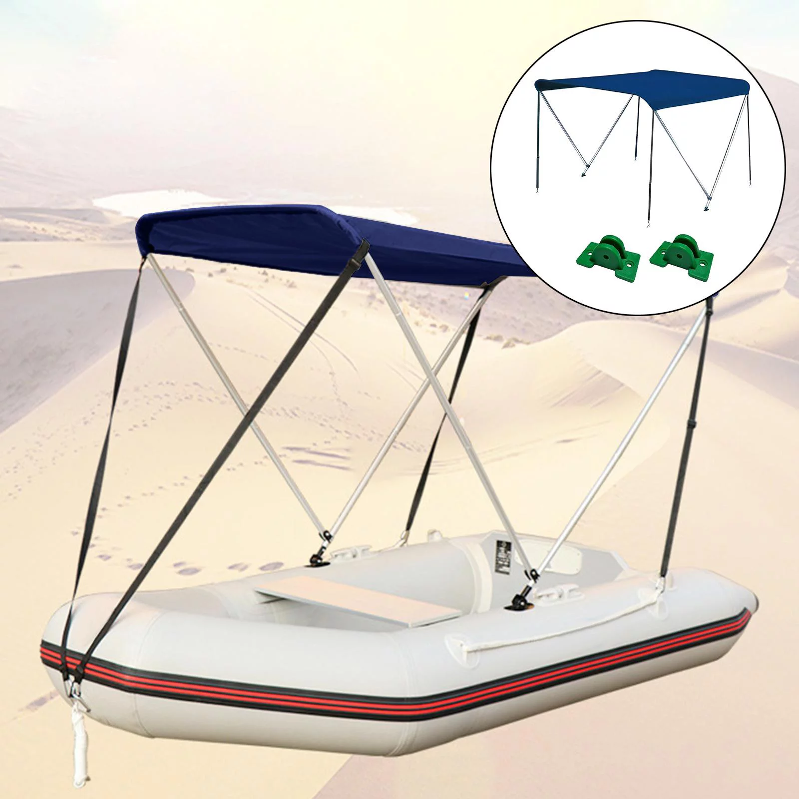 Boat Canopy Kayak Awning Shelter with Frame Hardware Universal Boat Cover Bimini Canopy with Base