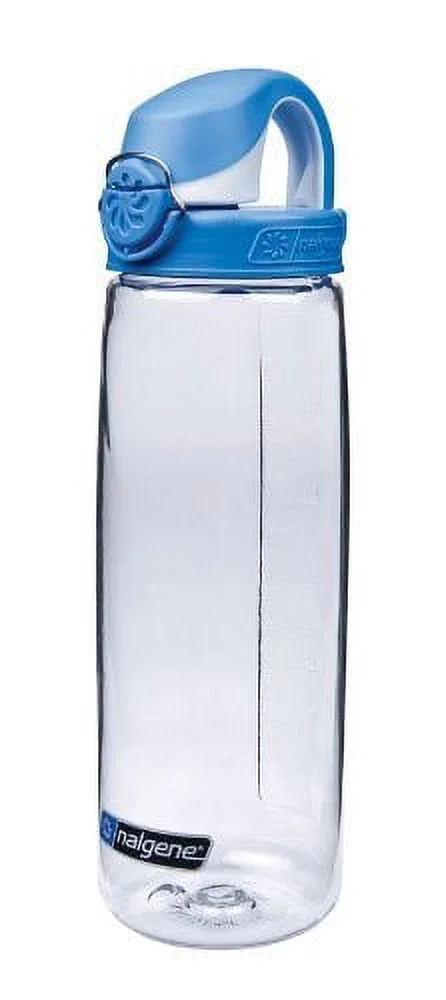 Nalgene Tritan On The Fly Water Bottle, Clear with Blue/White, 24Oz