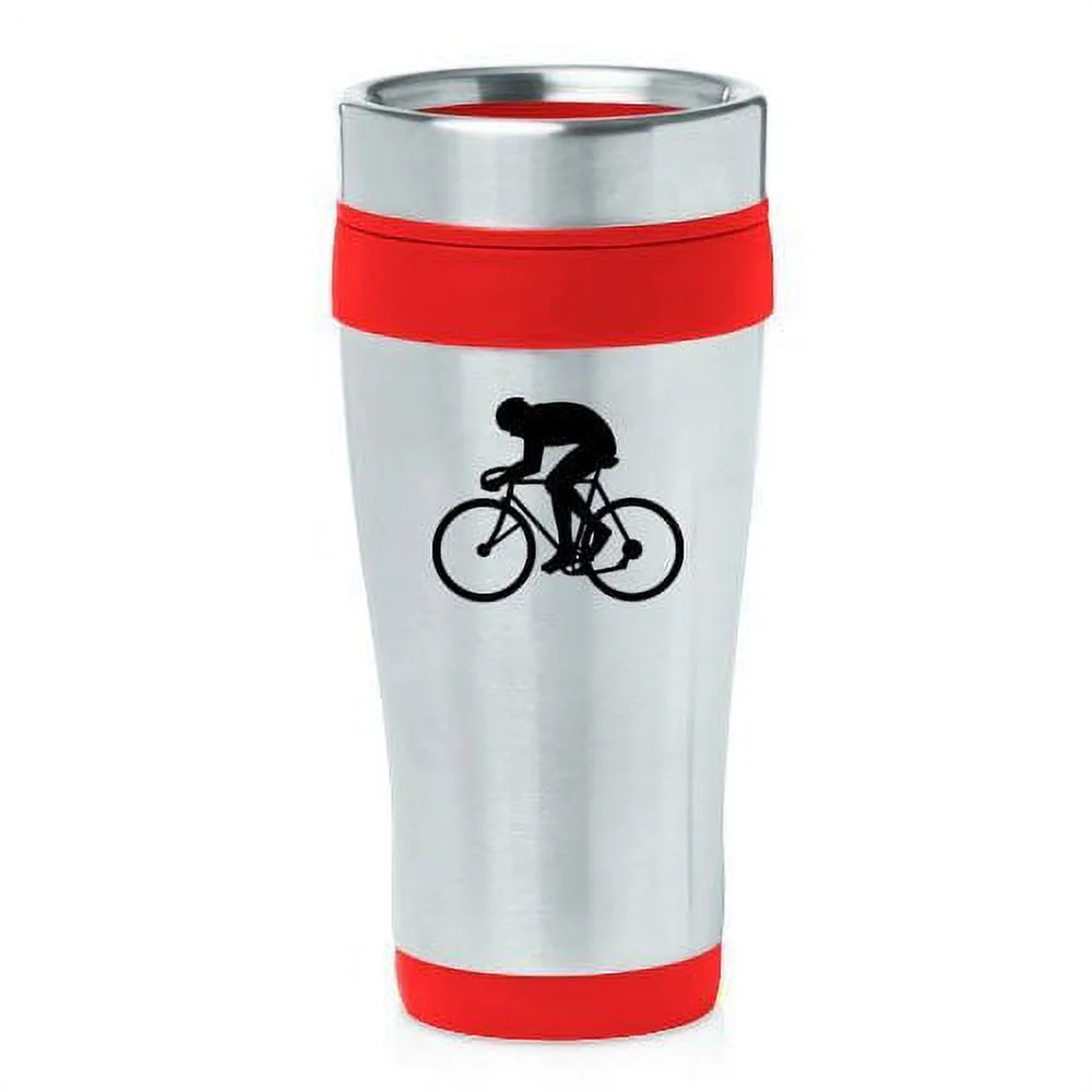 16oz Insulated Stainless Steel Travel Mug Cyclist (Red),MIP