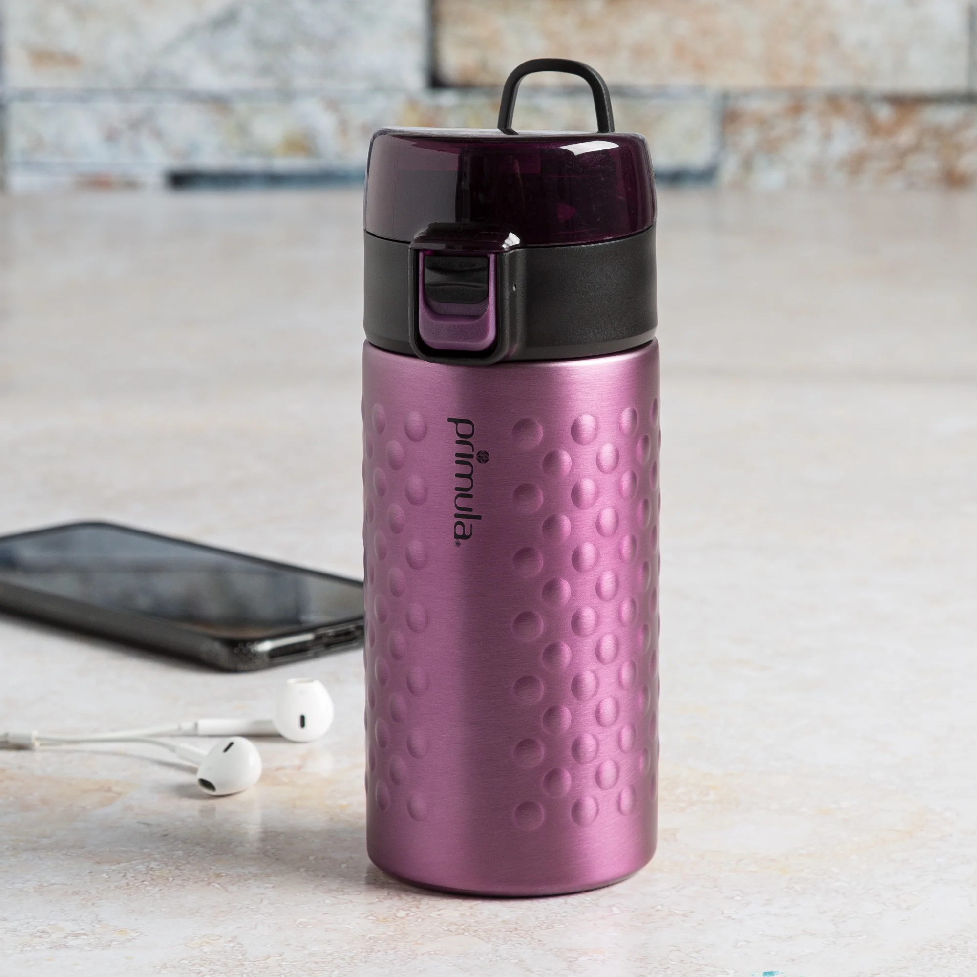 Primula Hamilton Tumbler 12 Ounce Stainless Steel Vacuum Insulated Tumbler, Thermos, Purple