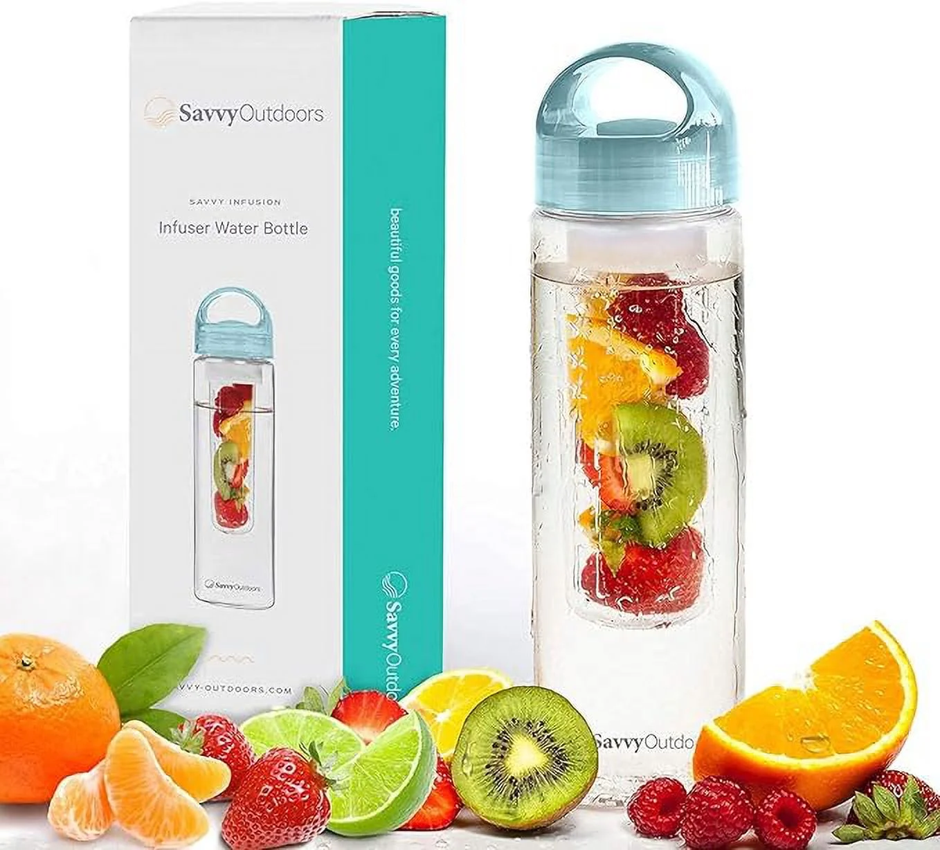 Infusion Fruit Infuser Water Bottle - BPA Free Insulated Water Bottle, Reusable Water Bottle with Fruit Infuser, Easy-to-Clean Gym Accessories for Women, Sports Water Bottle, Savvy Outdoors