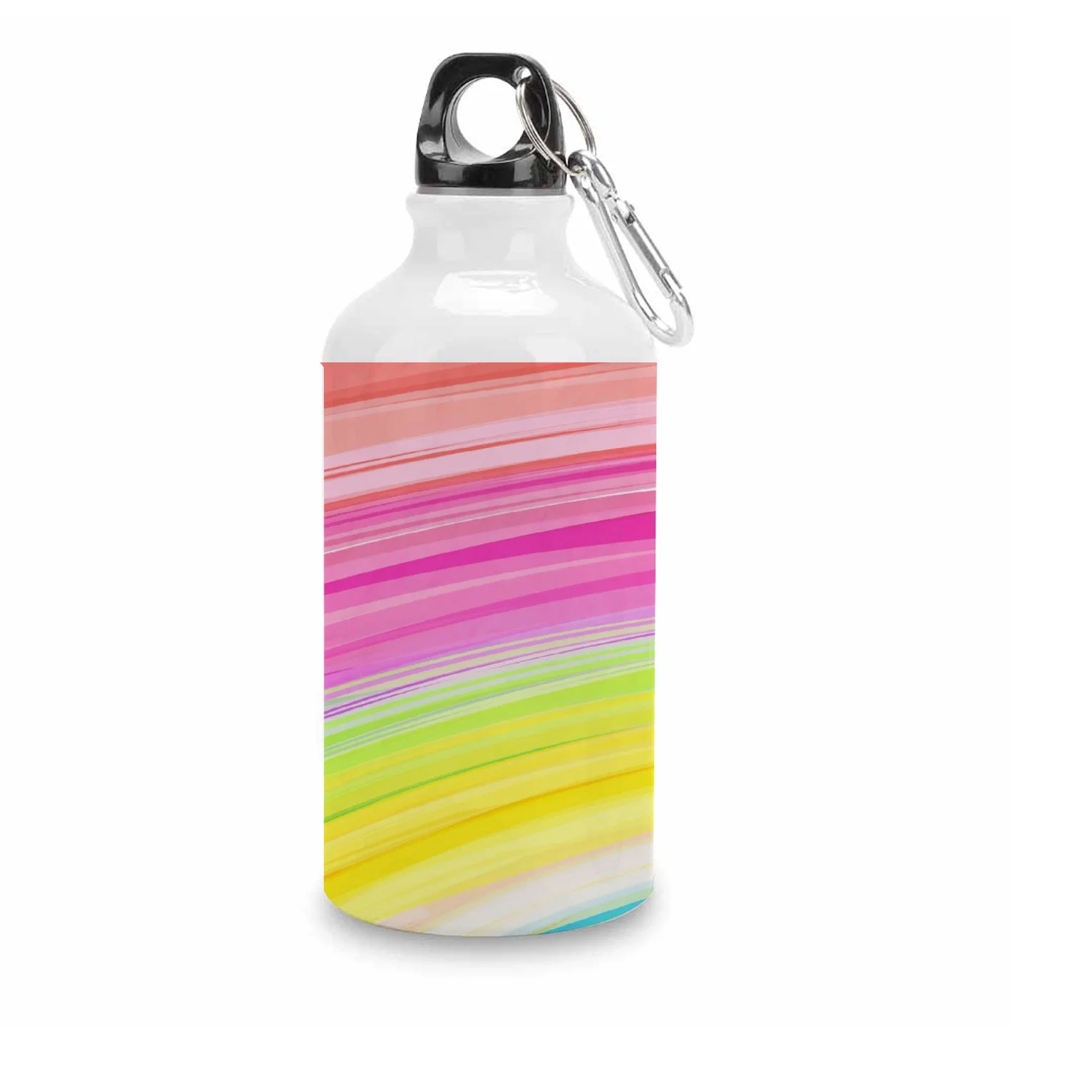 GZHJMY Sports Water Bottles, Abstract Colorful with Rainbow Stripes Large Capacity Aluminium Portable Leakproof Lightweight Drink Bottles for Fitness and Outdoor Enthusiasts