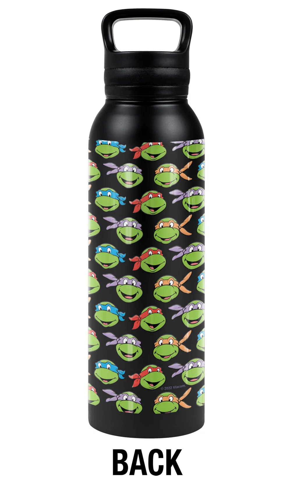 Teenage Mutant Ninja Turtles TMNT Official Turtle Heads 24 oz Insulated Canteen Water Bottle, Leak Resistant, Vacuum Insulated Stainless Steel with Loop Cap