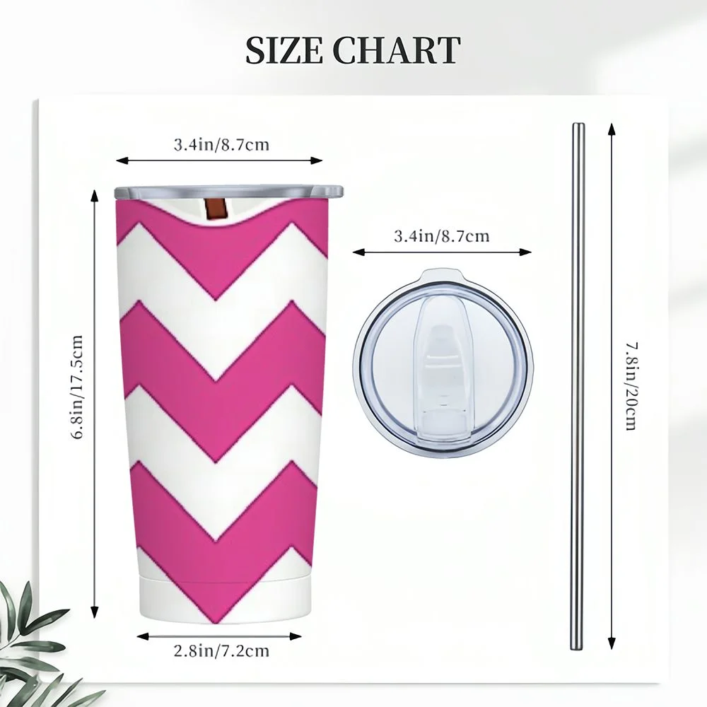 GOSMITH Pink chevron apple stainless steel water bottle great teacher gifts