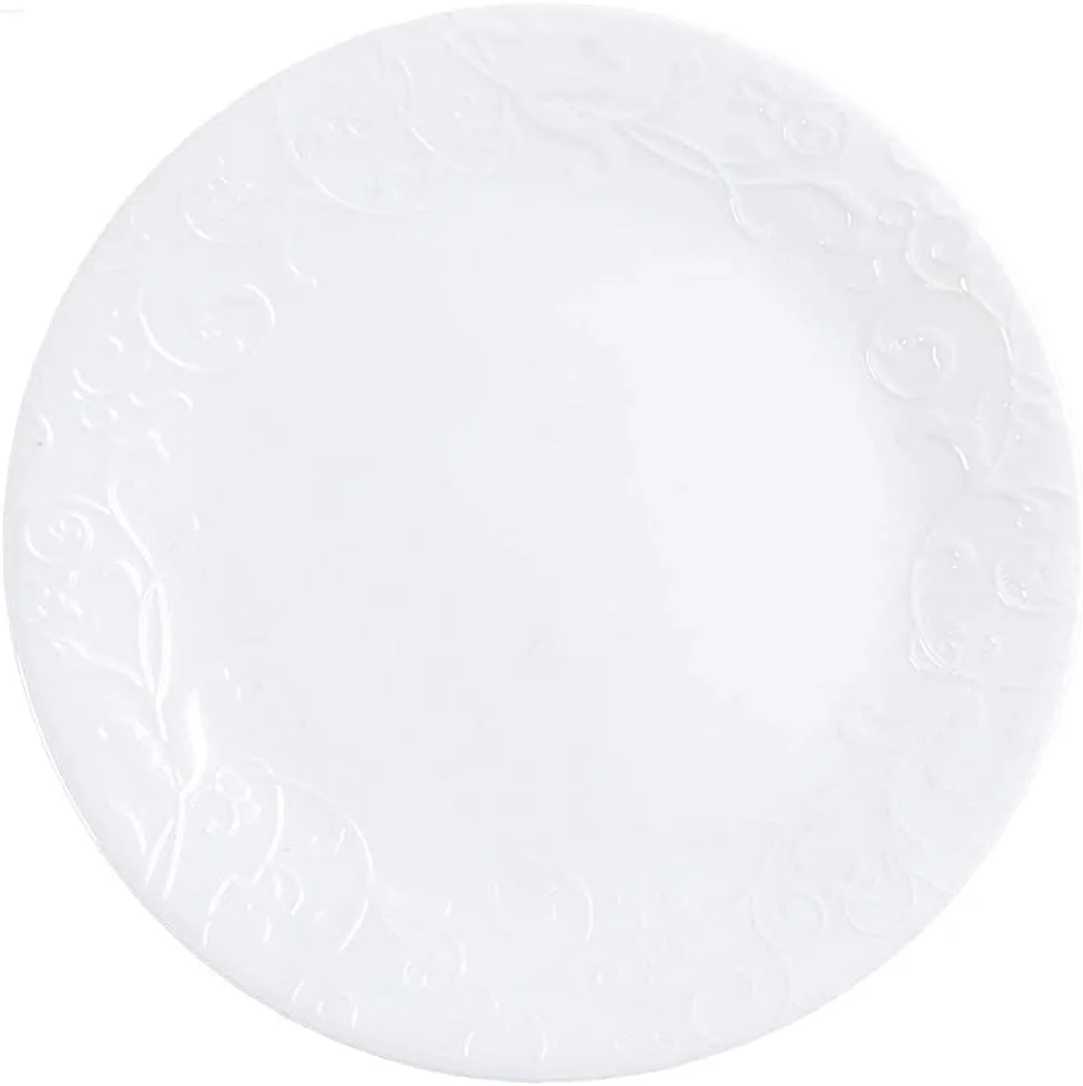 Corelle Embossed 10.25 inch dinner Plate BP-BellaFaenza (Pack of 10)