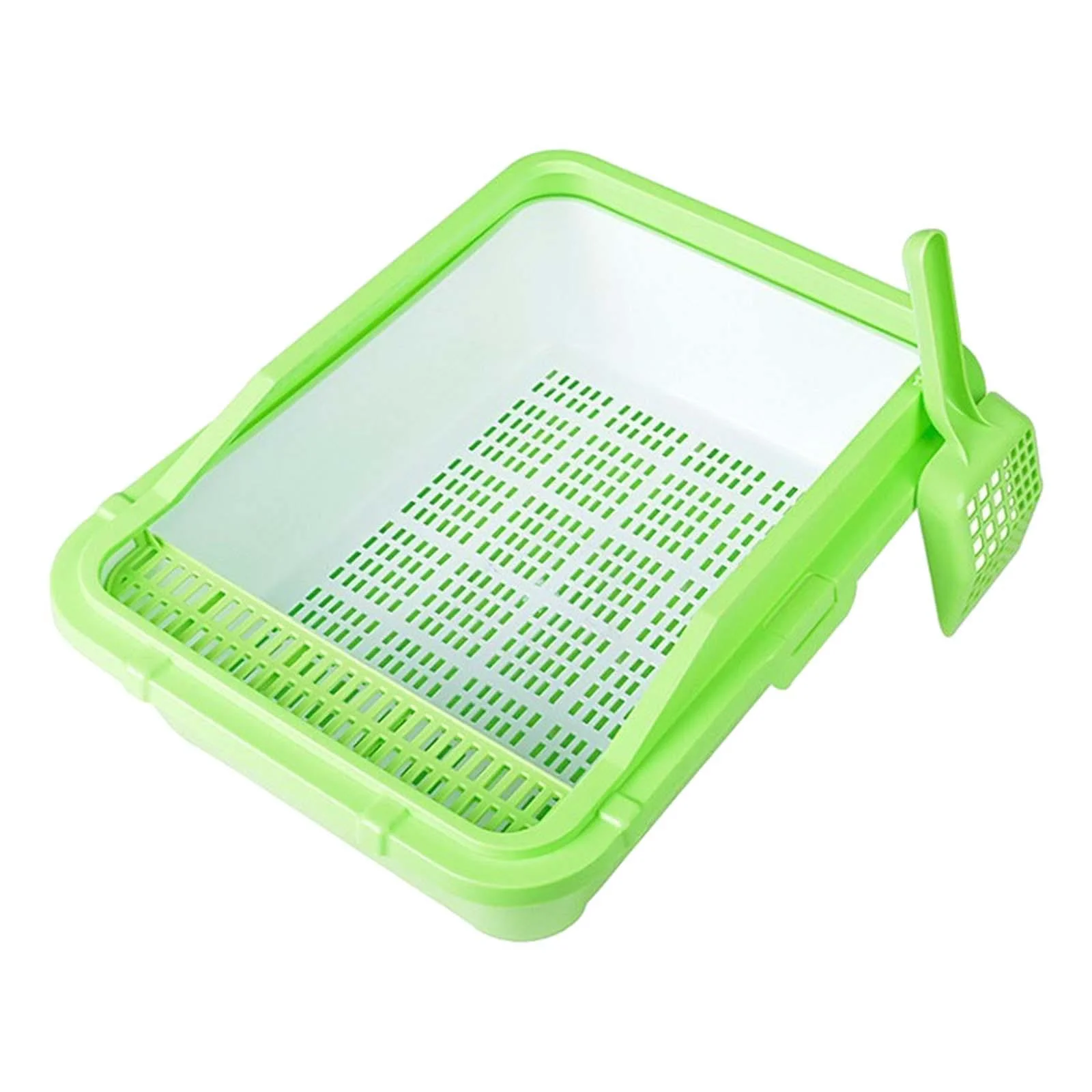 DOLITY Cat Litter Basin Cat Sandbox Kitten Potty Toilet for All Kinds of Cat Litter green