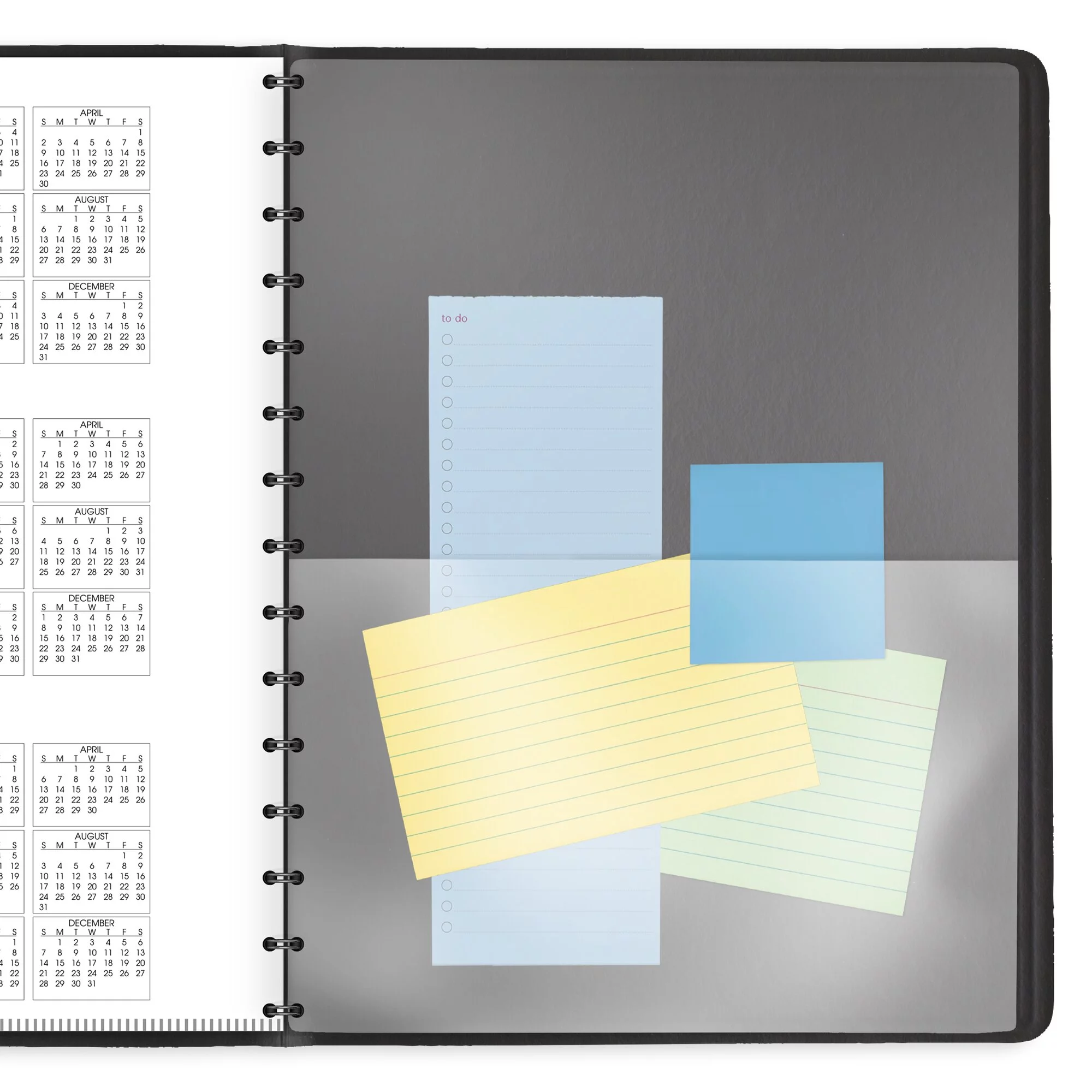 AT-A-GLANCE 2024 Four Person Group Daily Appointment Book Black Large 8 x 11 -